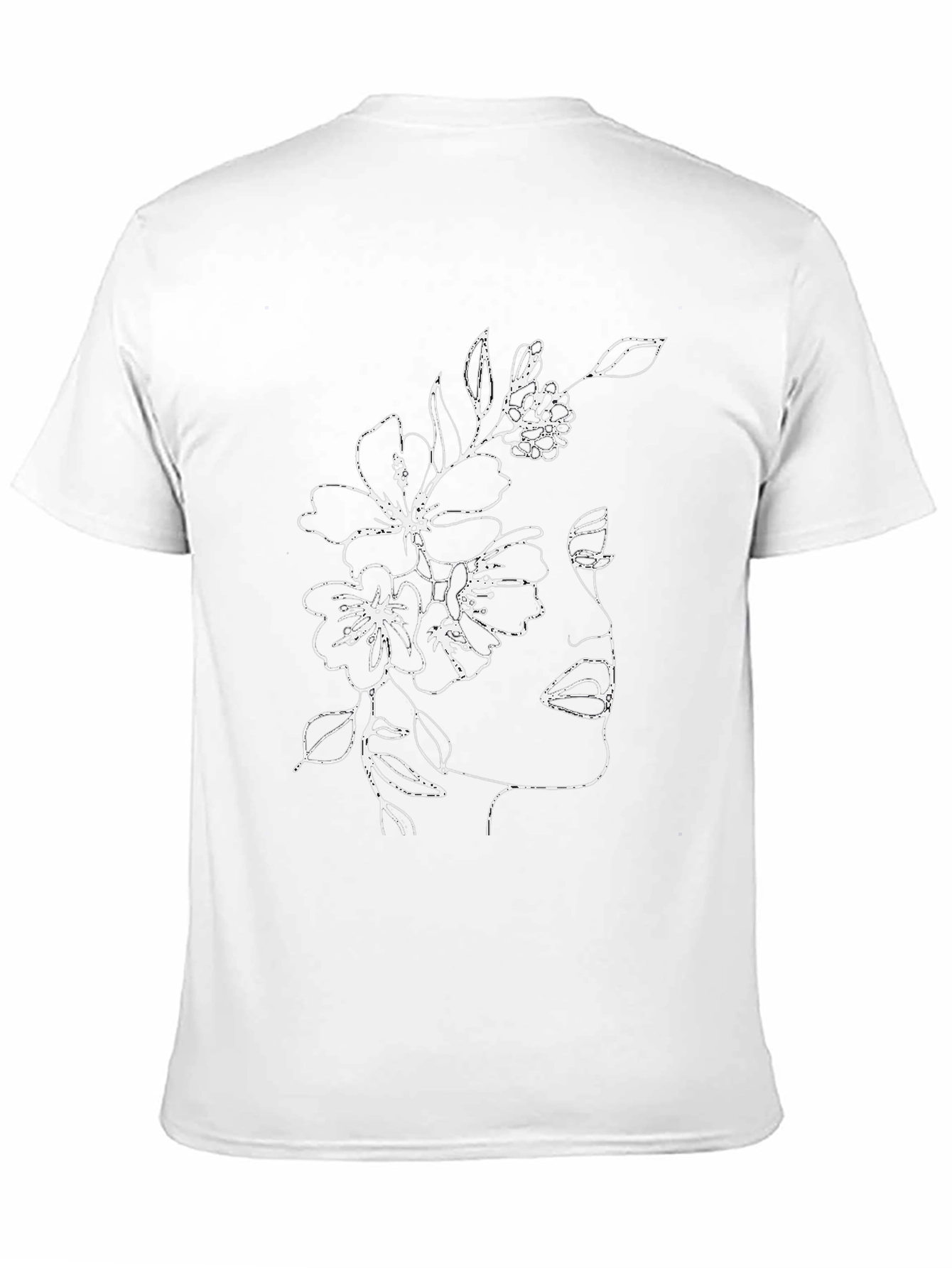 Floral Face Graphic Tee - Stylish Black T-Shirt