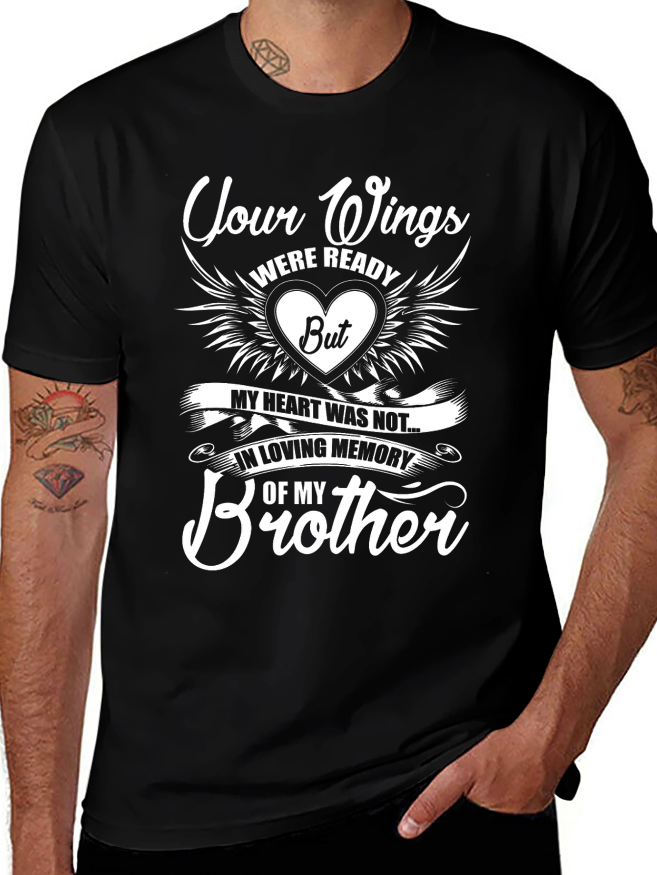 Memorial Brother T-Shirt - Your Wings Were Ready