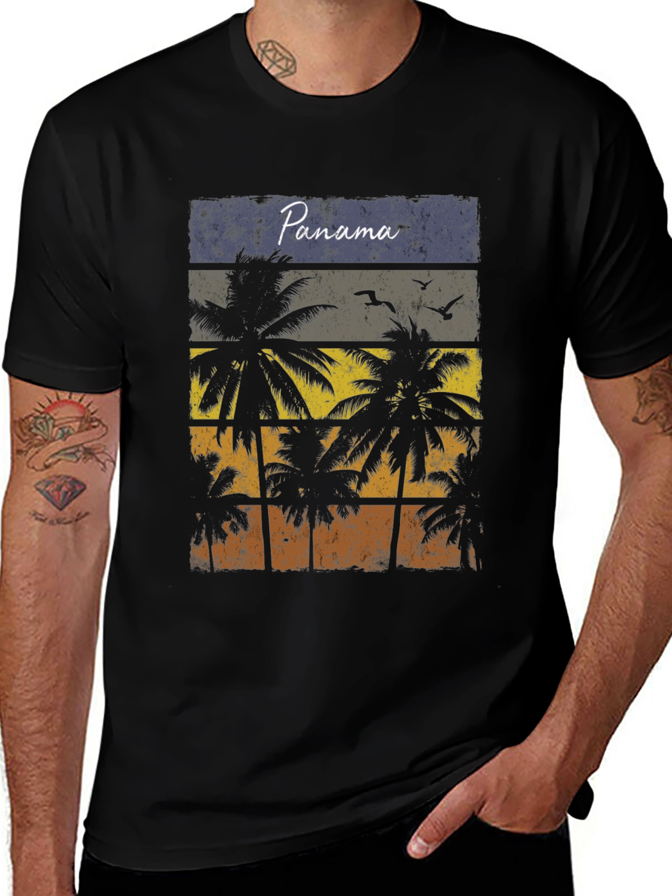 Panama Palm Tree Graphic T-Shirt