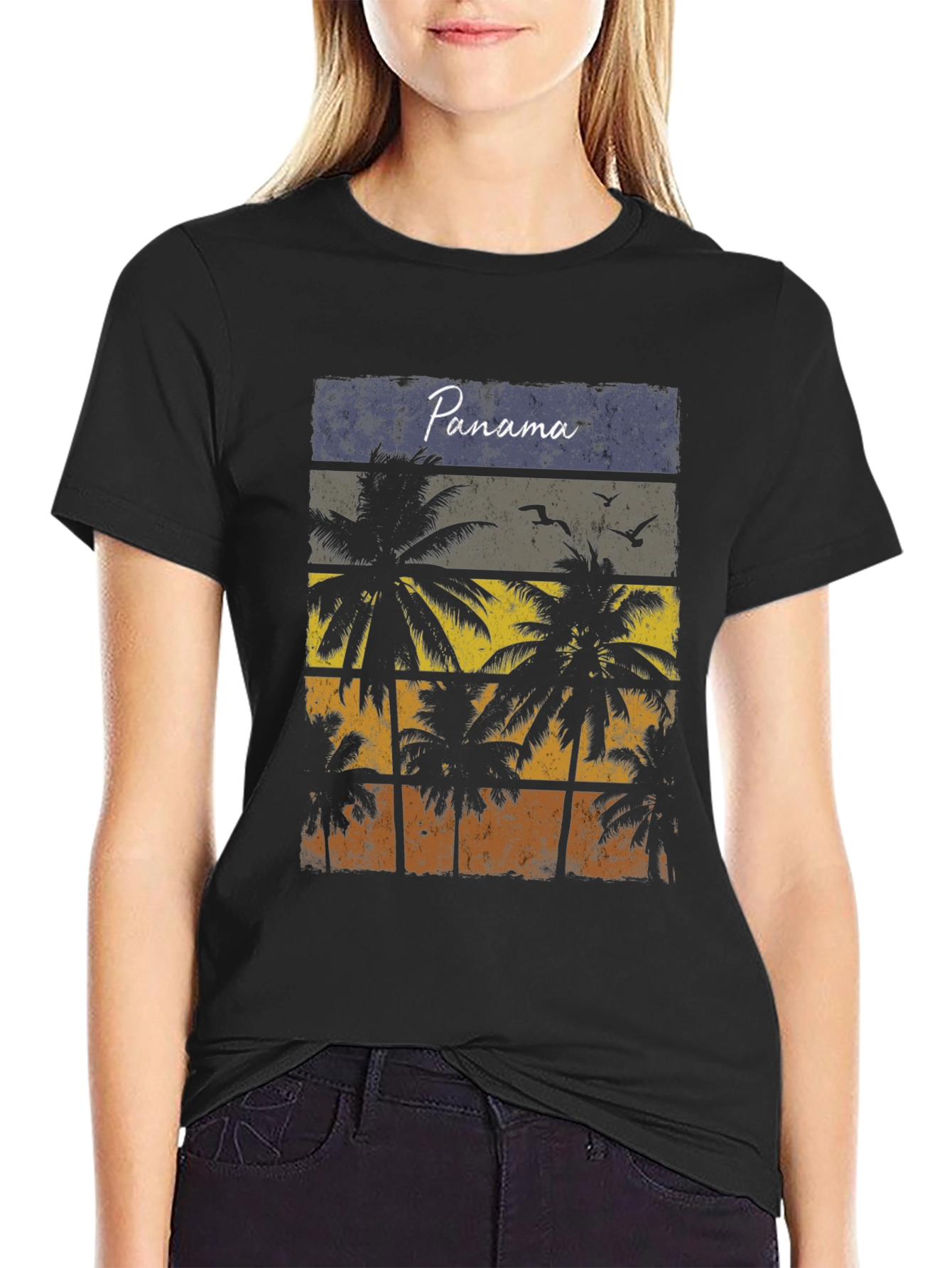 Panama Palm Tree Graphic T-Shirt