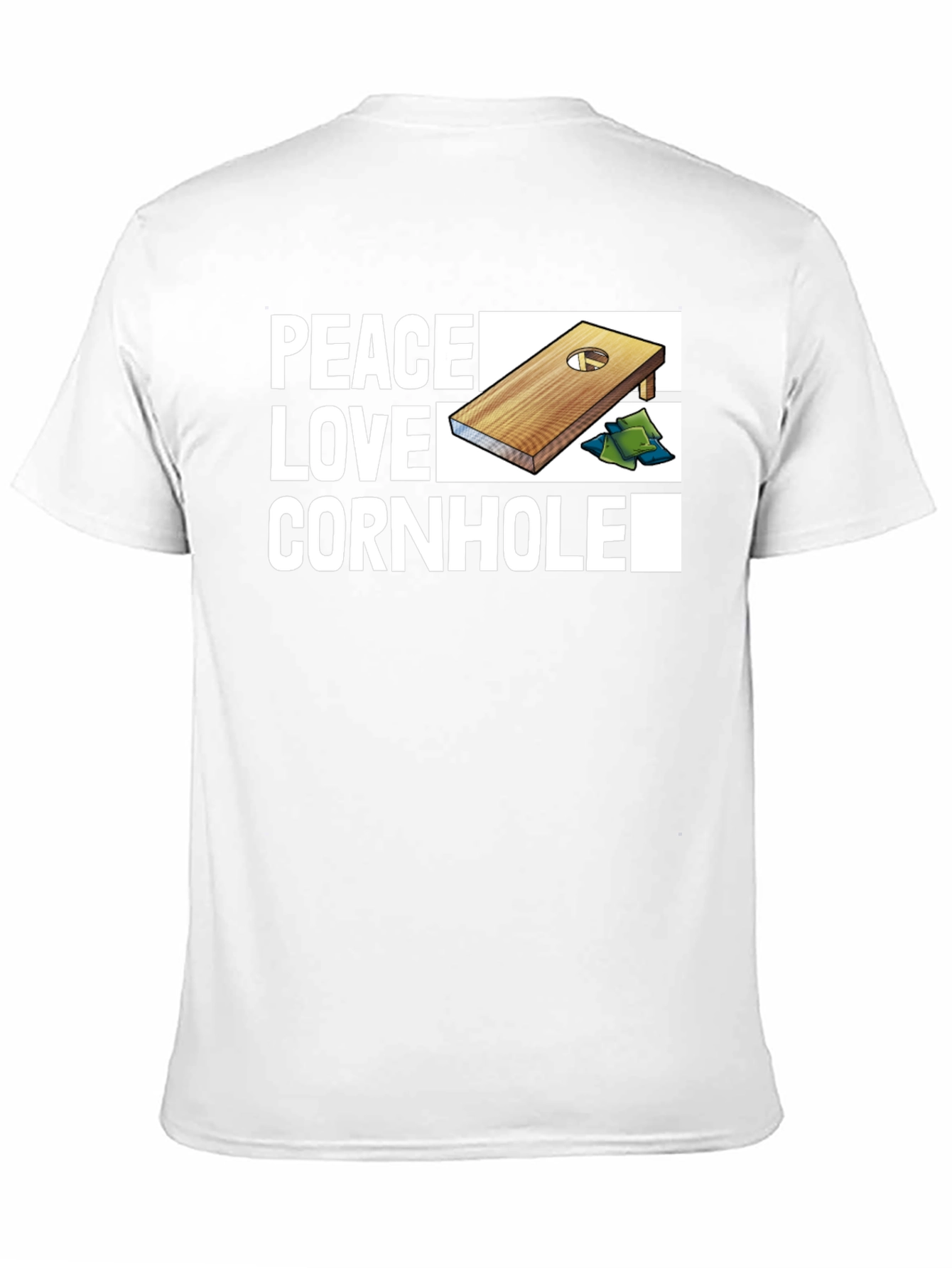 Peace Love Cornhole T-Shirt - Black