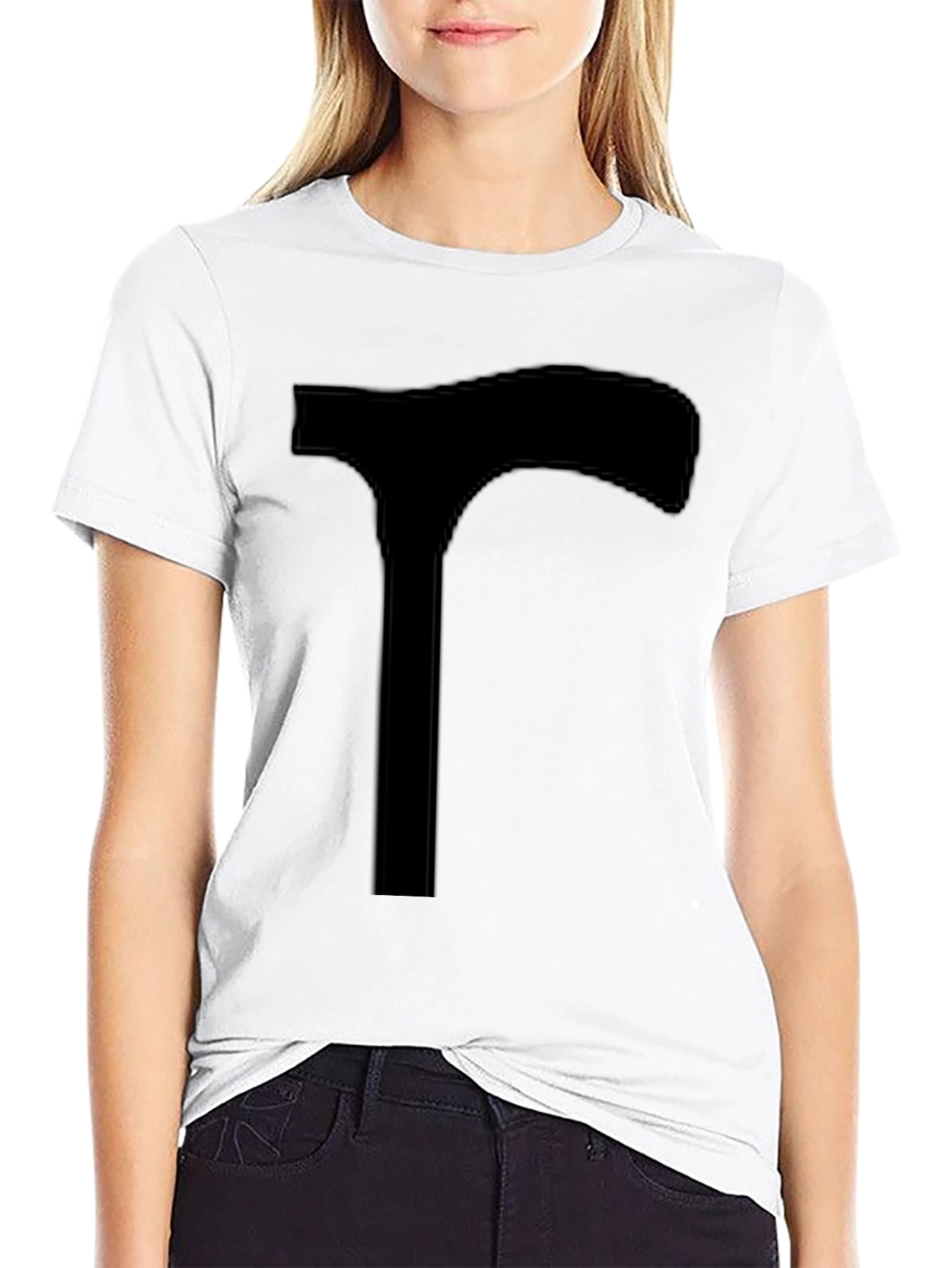 Mens Black T-Shirt with Walking Cane Graphic Print