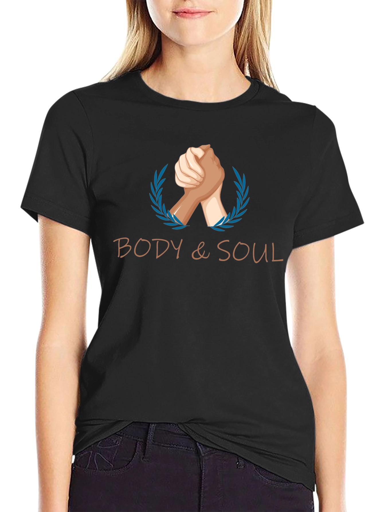 Body & Soul Black Graphic Tee