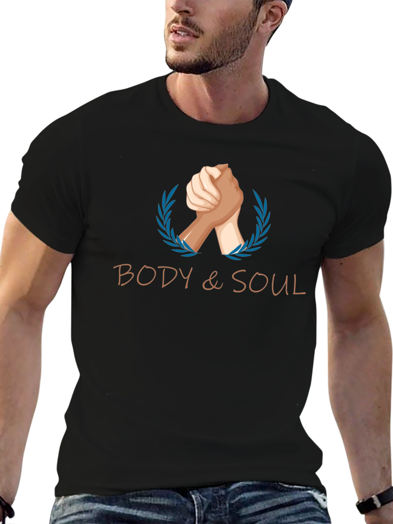 Body & Soul Black Graphic Tee