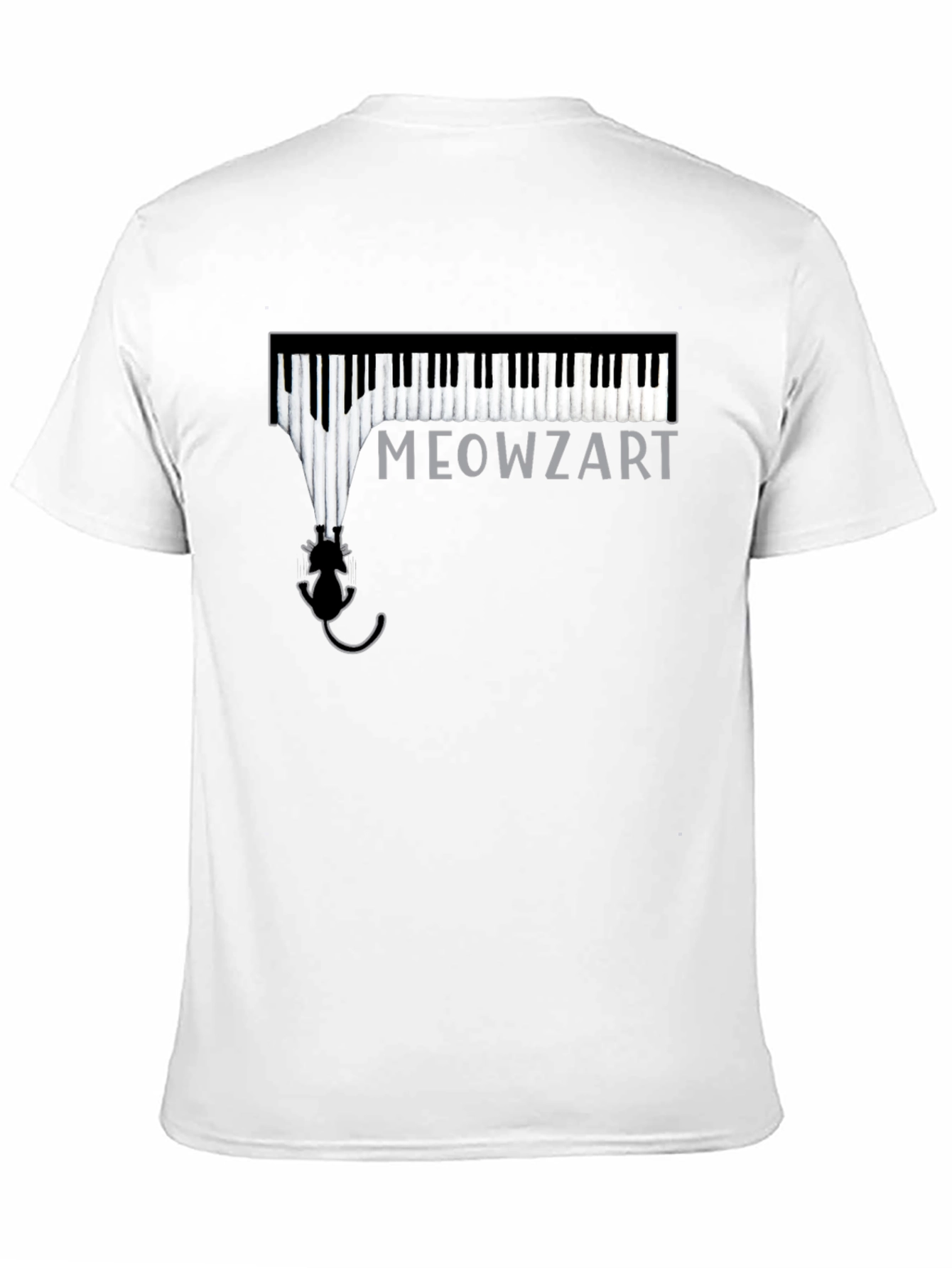 Meowzart Piano Cat T-Shirt - Black