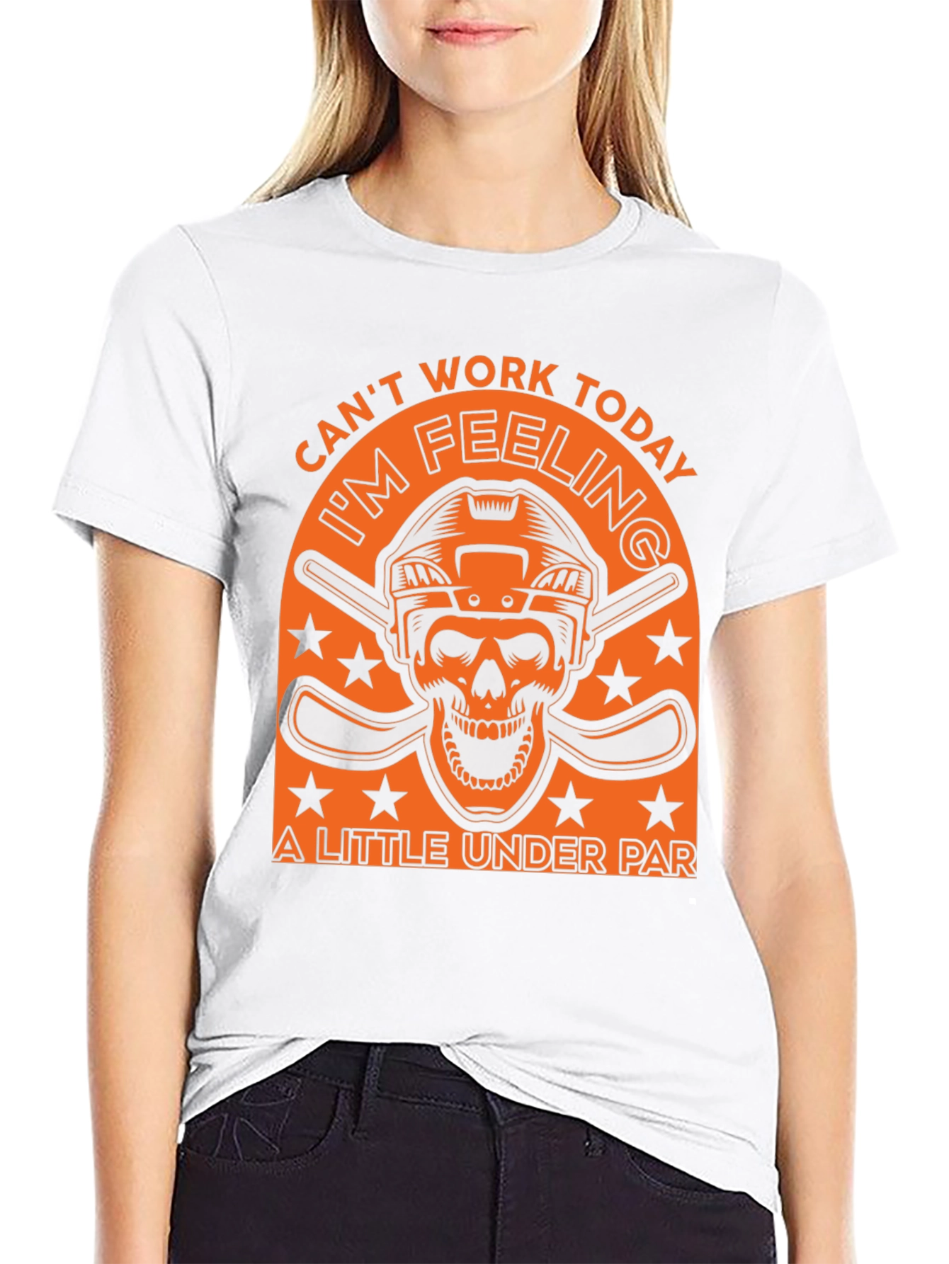 Cant Work Today Hockey Skull T-Shirt