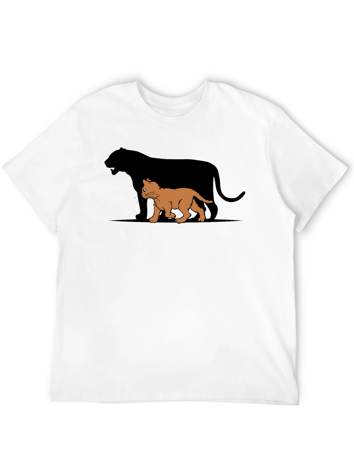 Kitten Shadow Black T-Shirt - Mens Tee Graphic Print