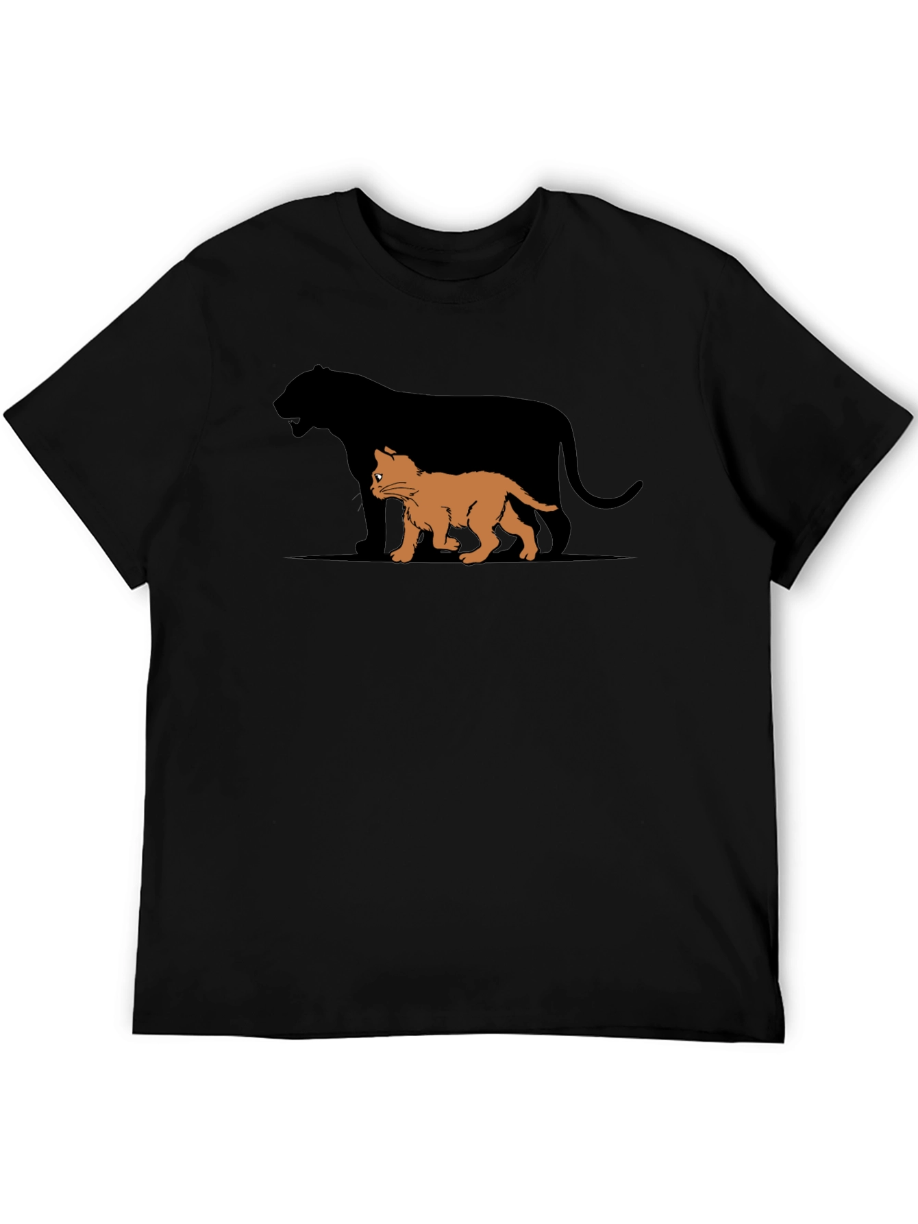 Kitten Shadow Black T-Shirt - Mens Tee Graphic Print