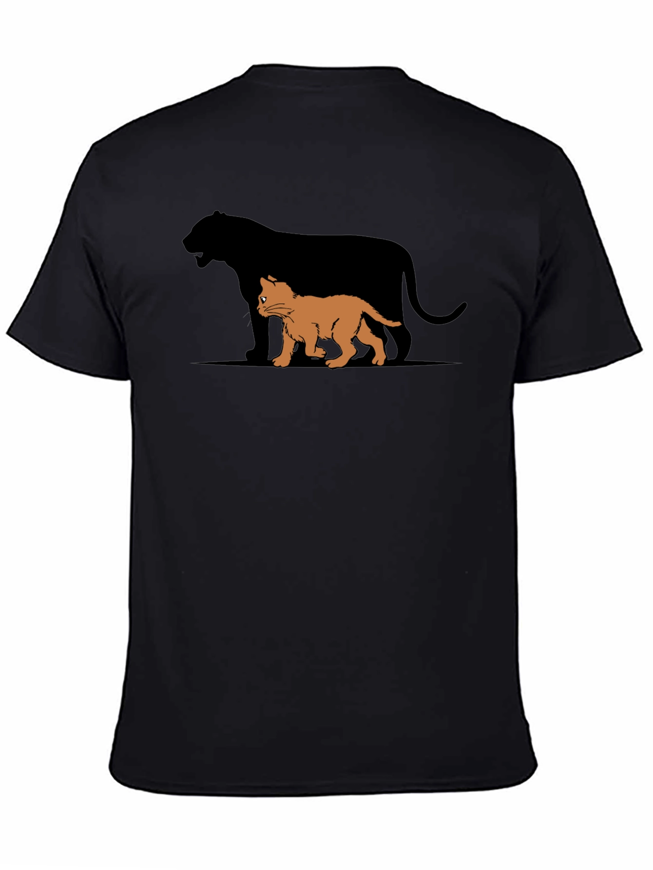 Kitten Shadow Black T-Shirt - Mens Tee Graphic Print