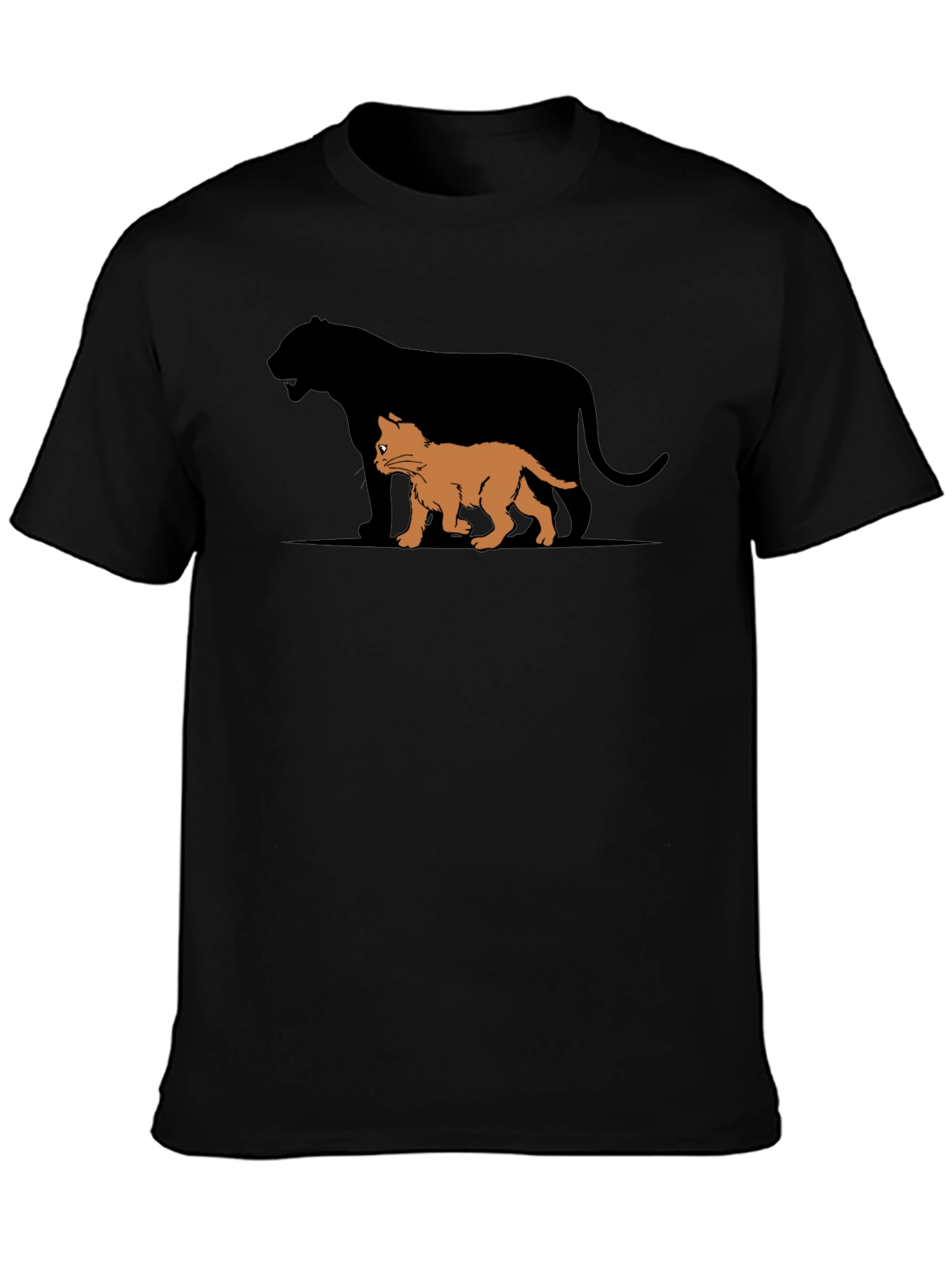 Kitten Shadow Black T-Shirt - Mens Tee Graphic Print