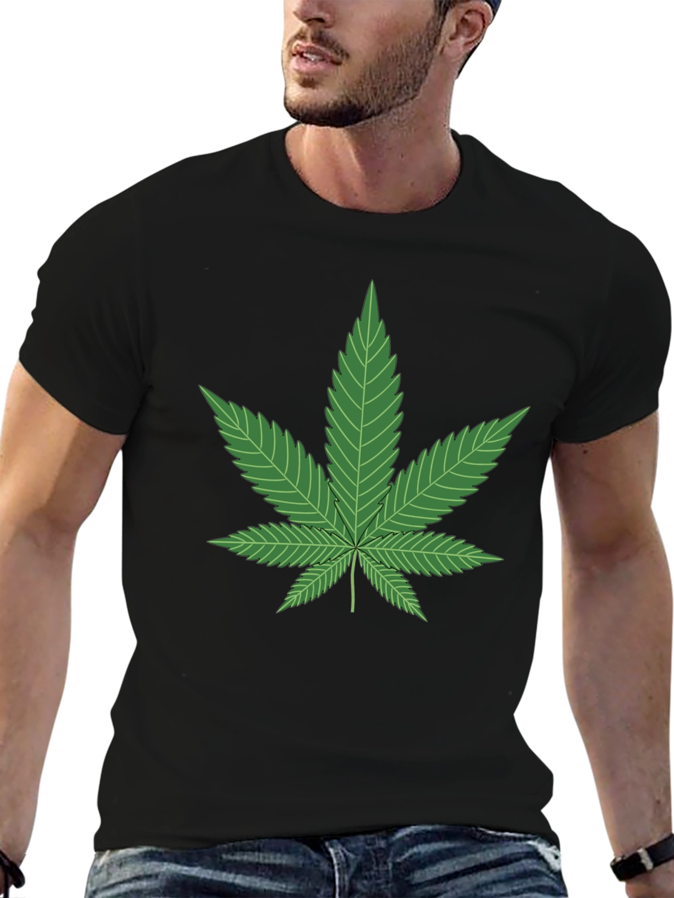 Cannabis Leaf Graphic T-Shirt