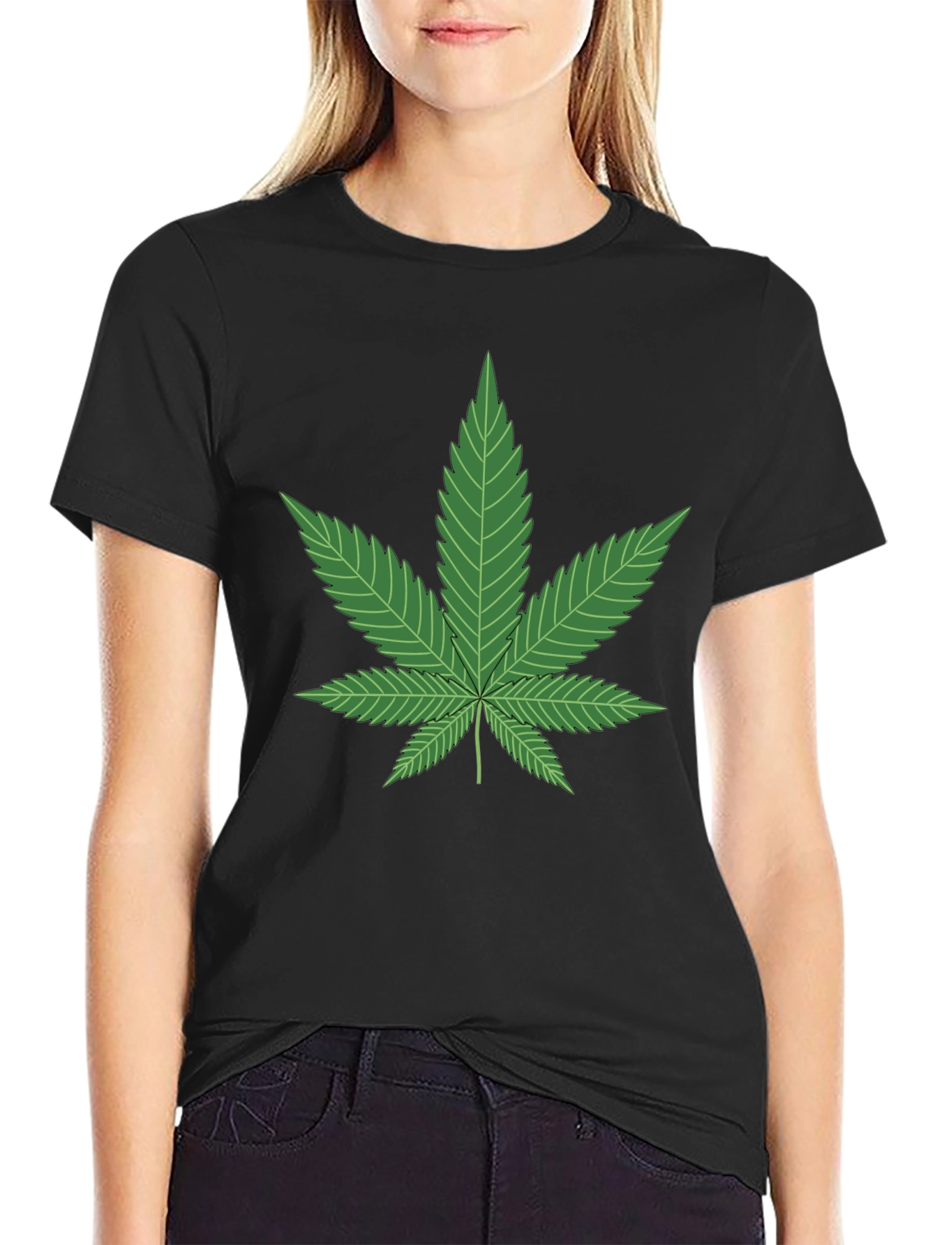 Cannabis Leaf Graphic T-Shirt