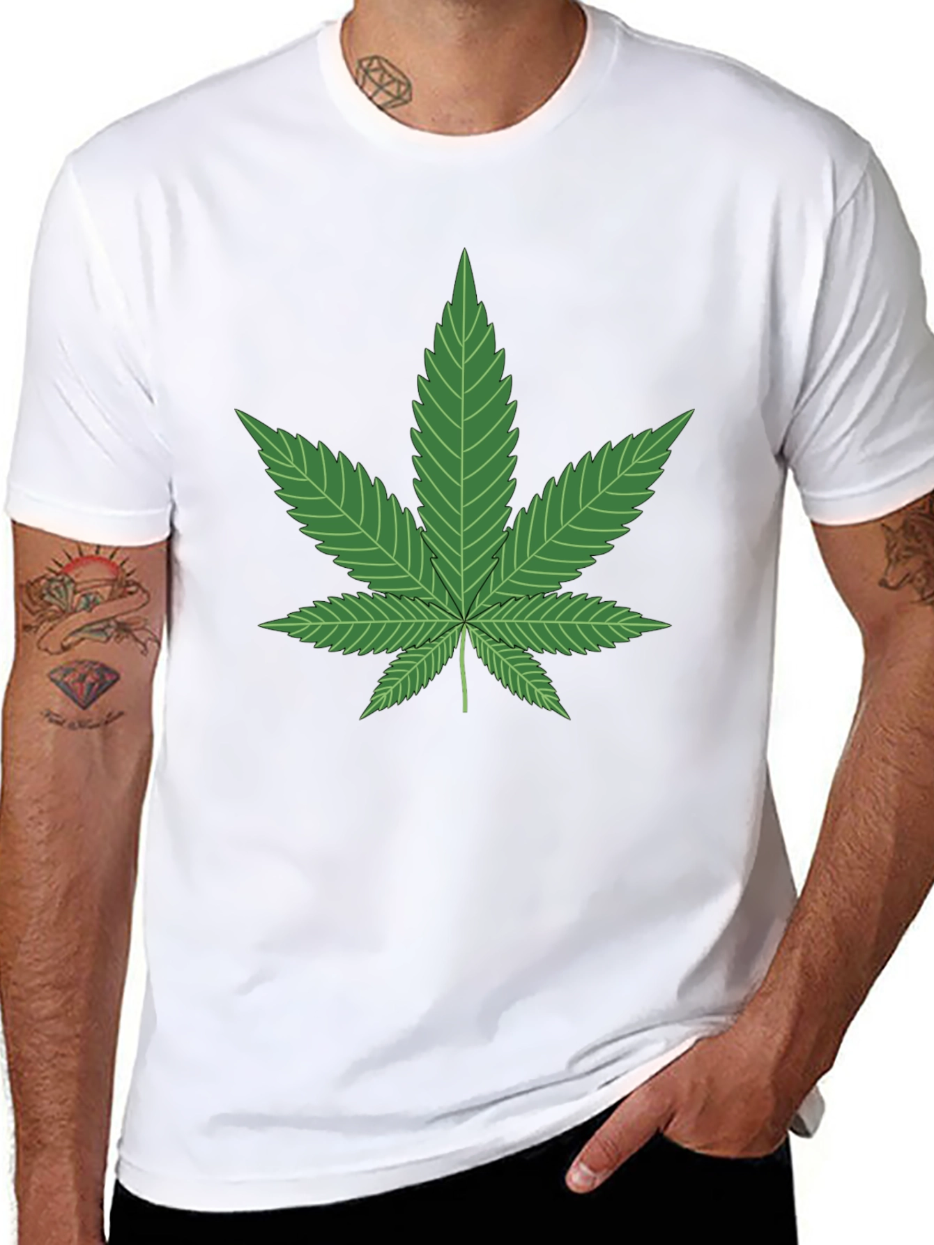 Cannabis Leaf Graphic T-Shirt
