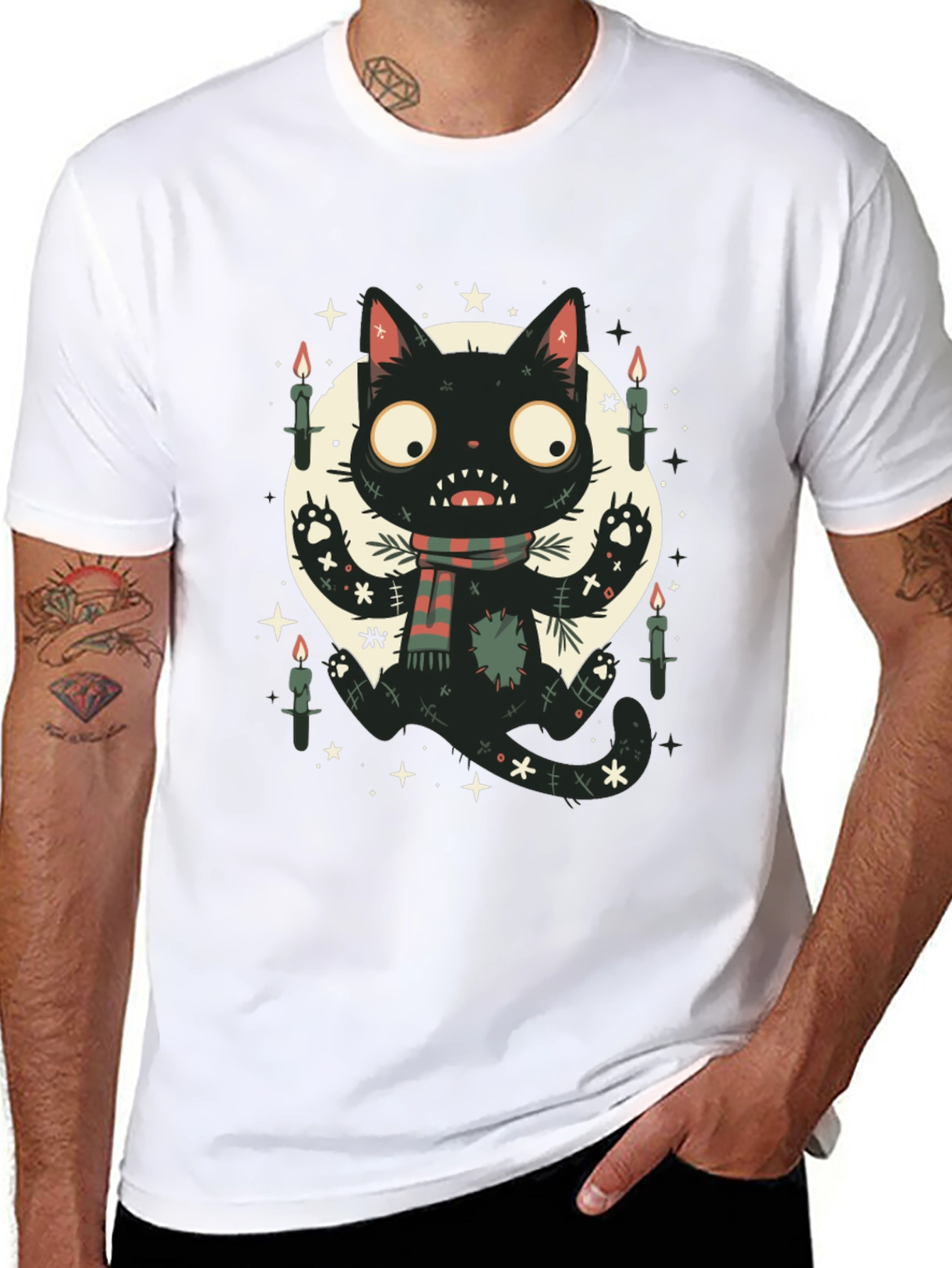 Spooky Black Cat Graphic Tee