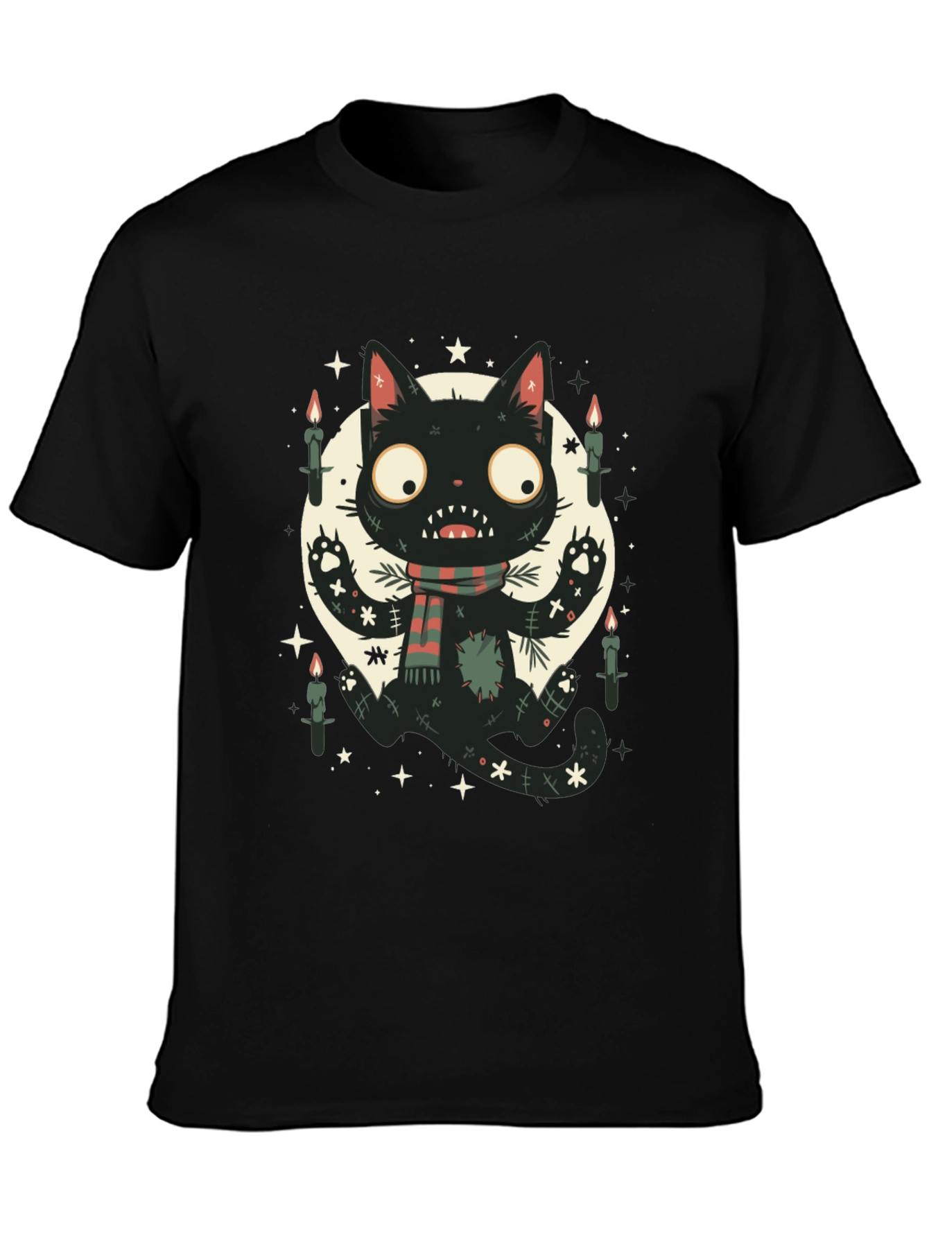 Spooky Black Cat Graphic Tee