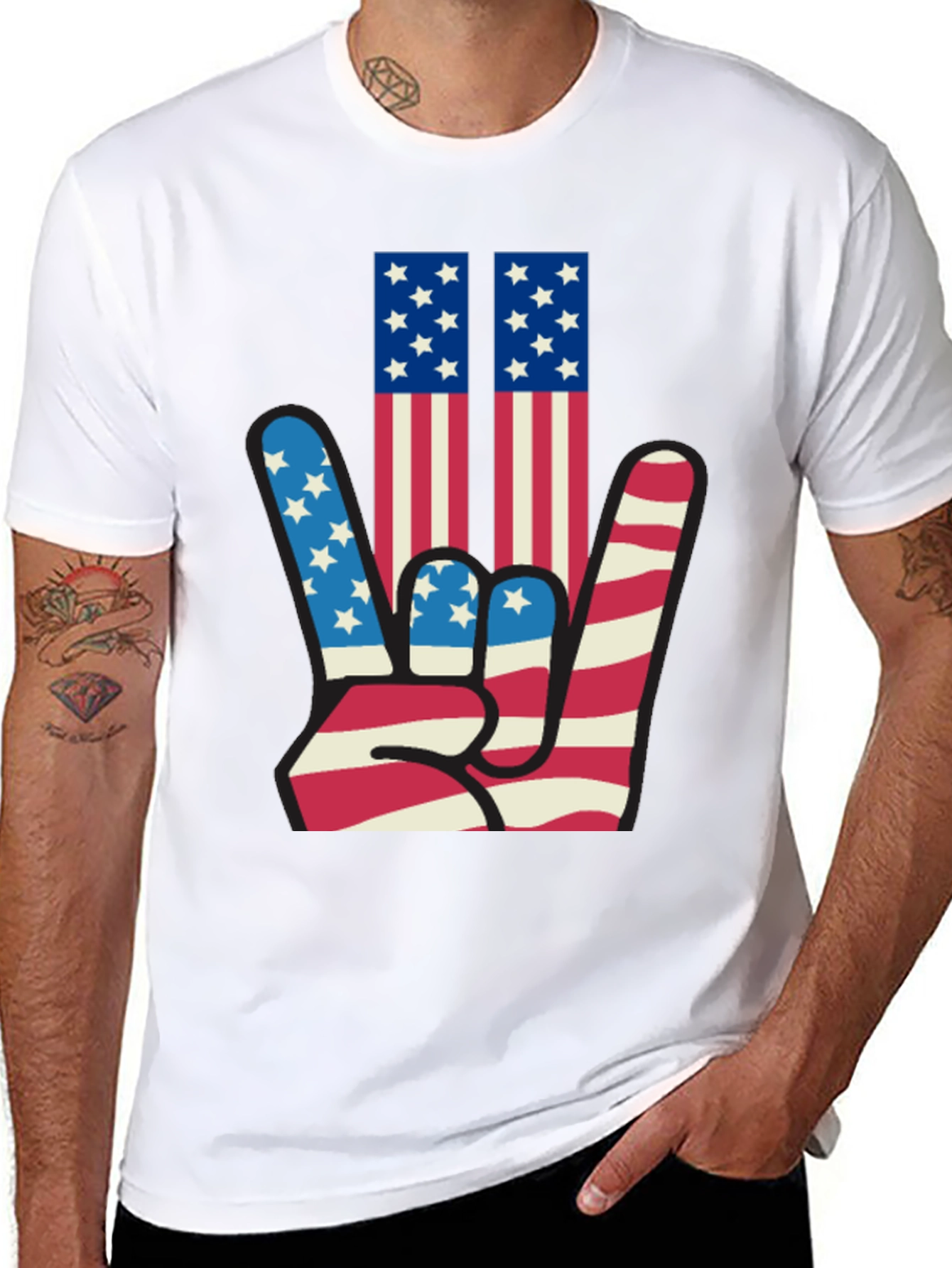 Patriotic Hand Sign Graphic Tee