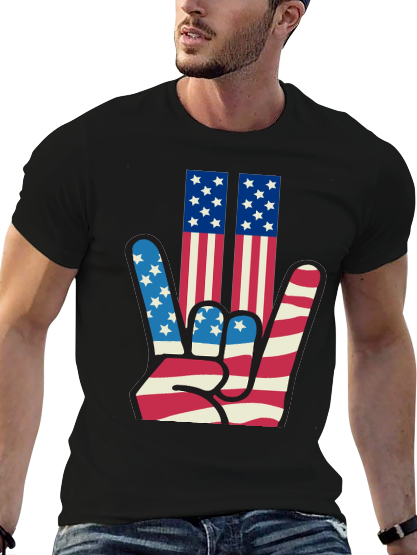 Patriotic Hand Sign Graphic Tee