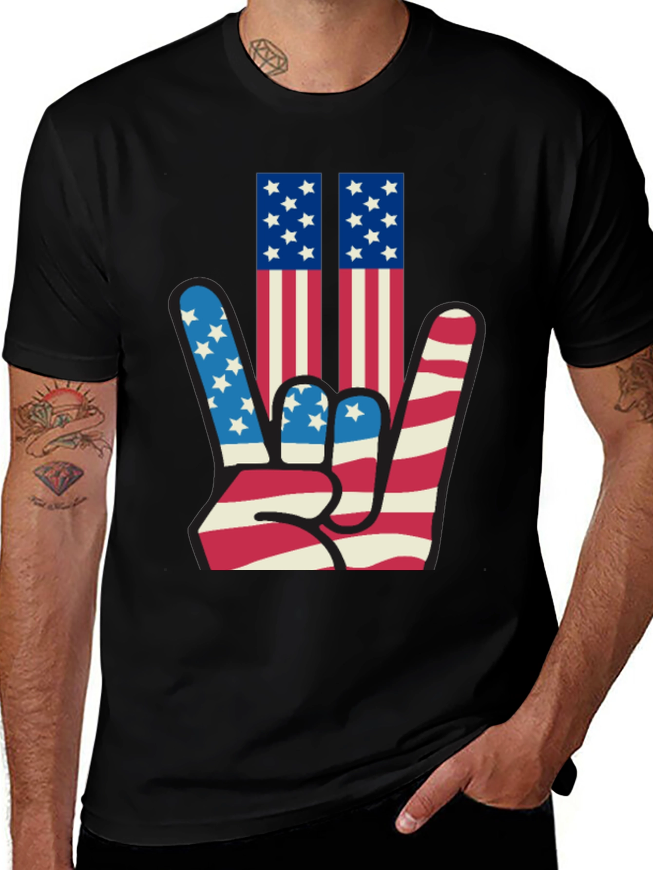Patriotic Hand Sign Graphic Tee