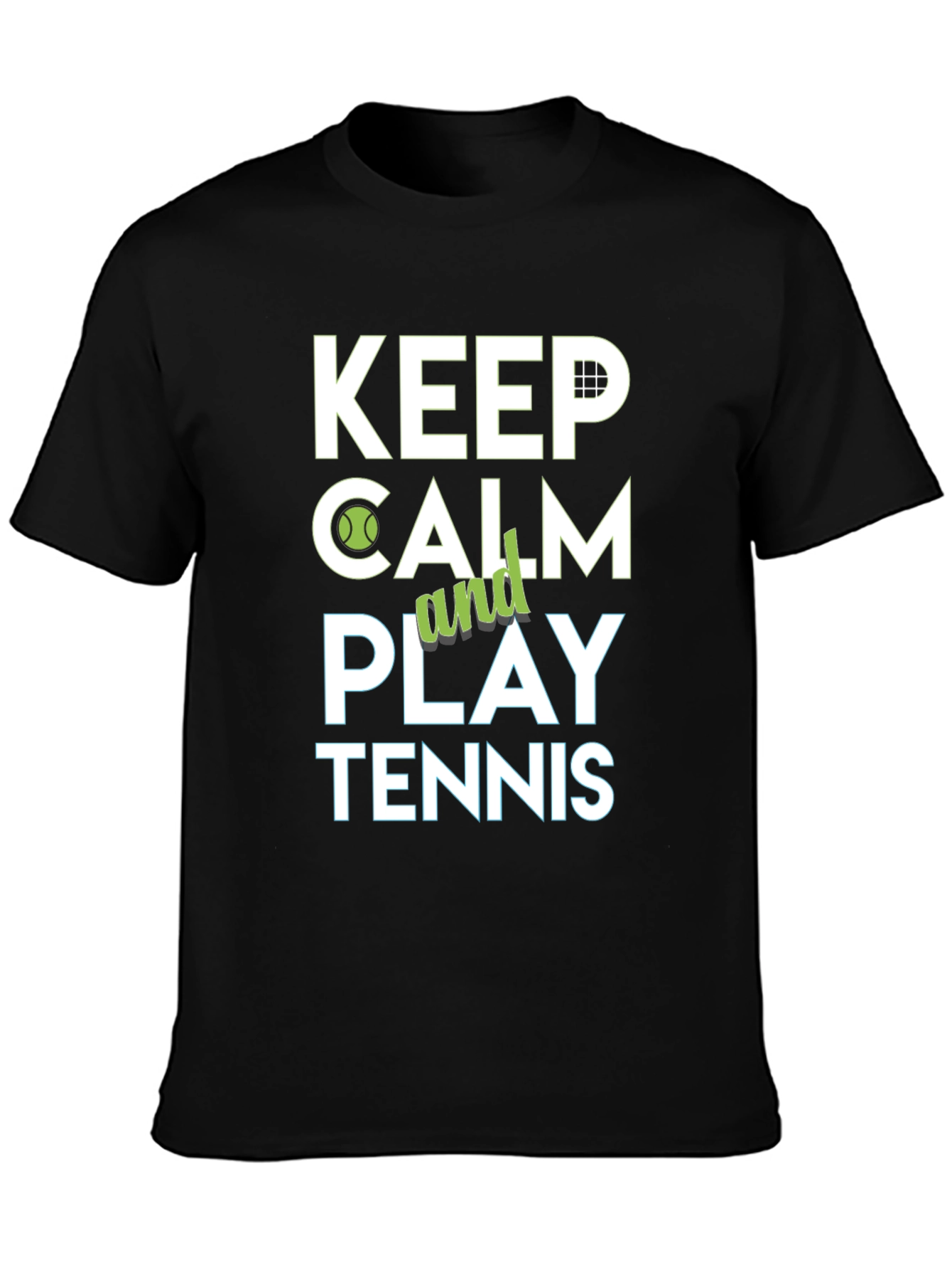 Keep Calm and Play Tennis Graphic T-Shirt