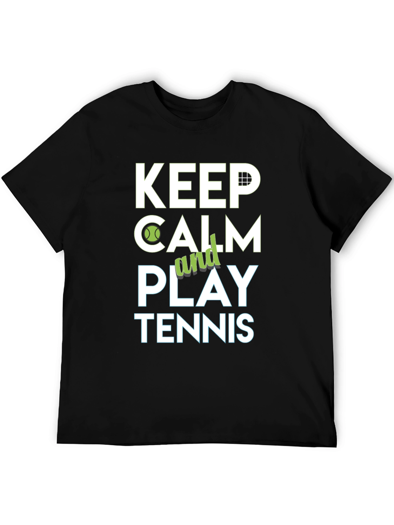 Keep Calm and Play Tennis Graphic T-Shirt