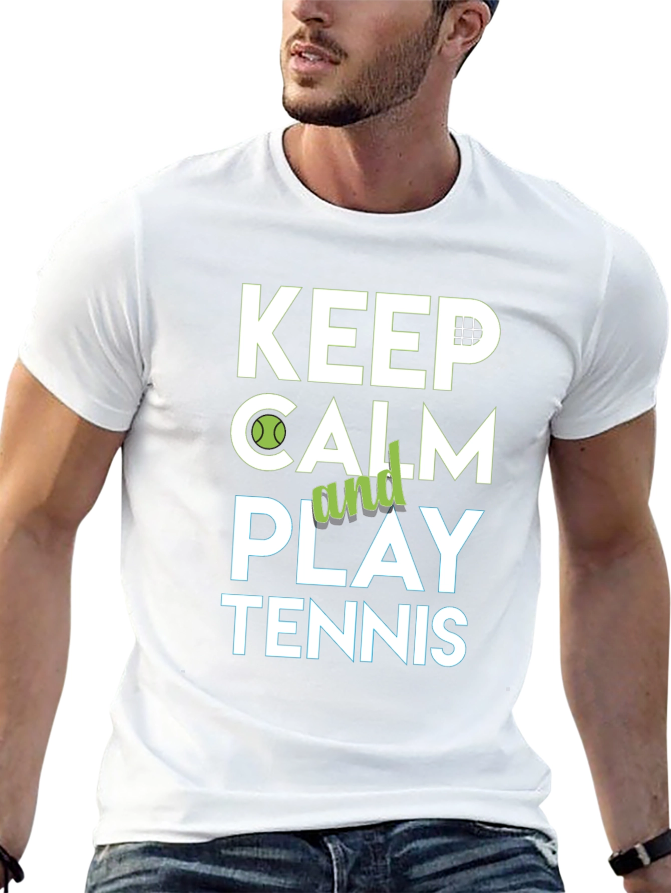 Keep Calm and Play Tennis Graphic T-Shirt