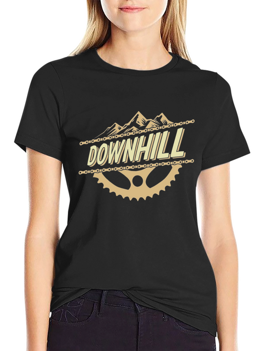 Downhill Mountain Bike Graphic Tee - Black