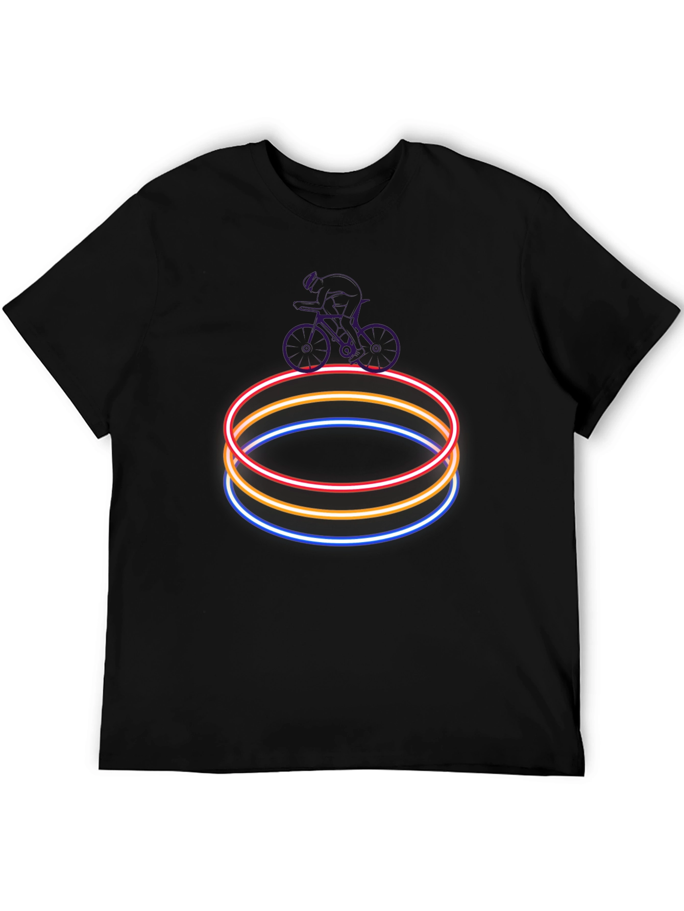 Neon Rings Cyclist Graphic T-Shirt