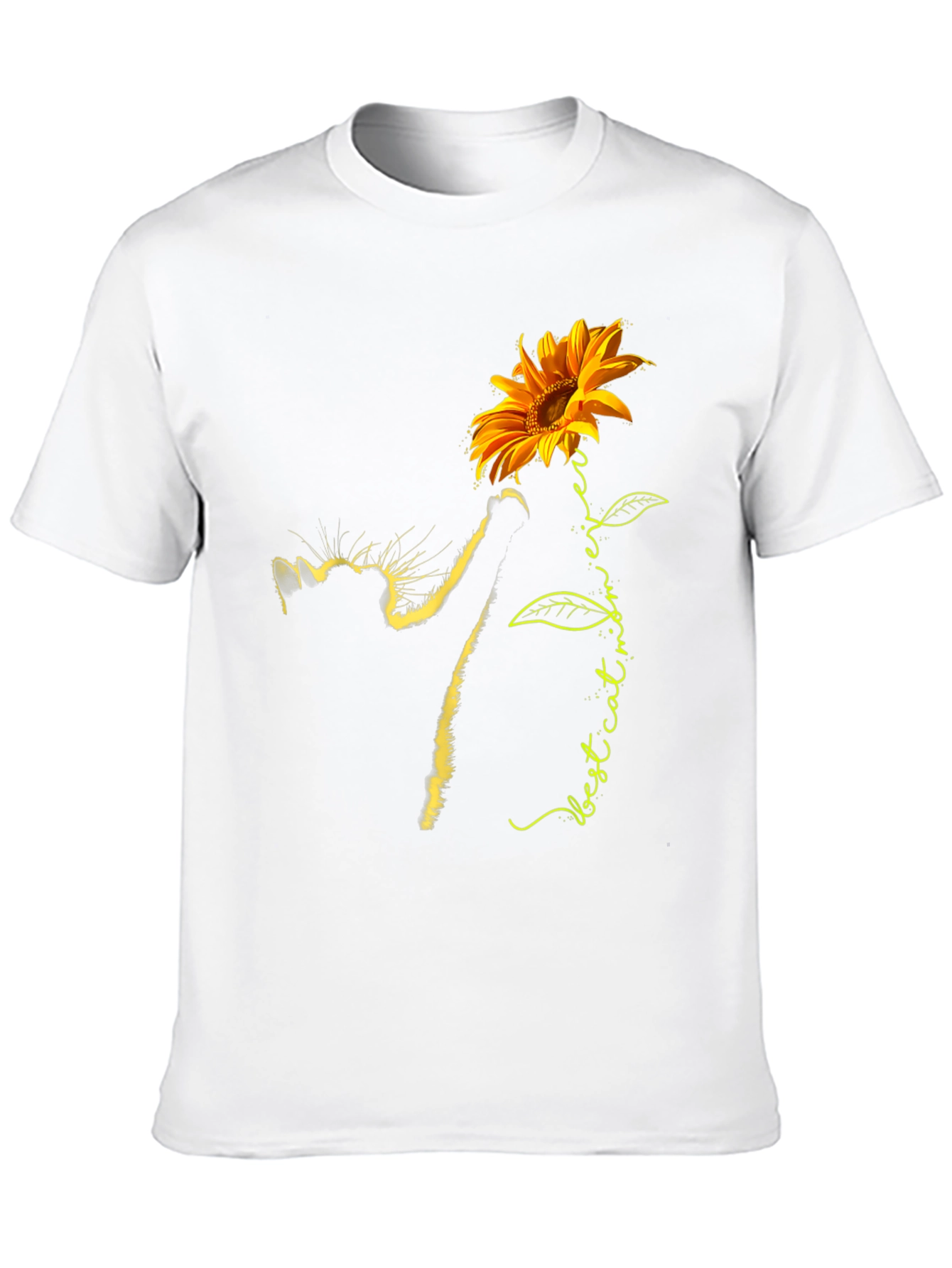 Sunflower Cat Lover T-Shirt - Best cat mom ever!