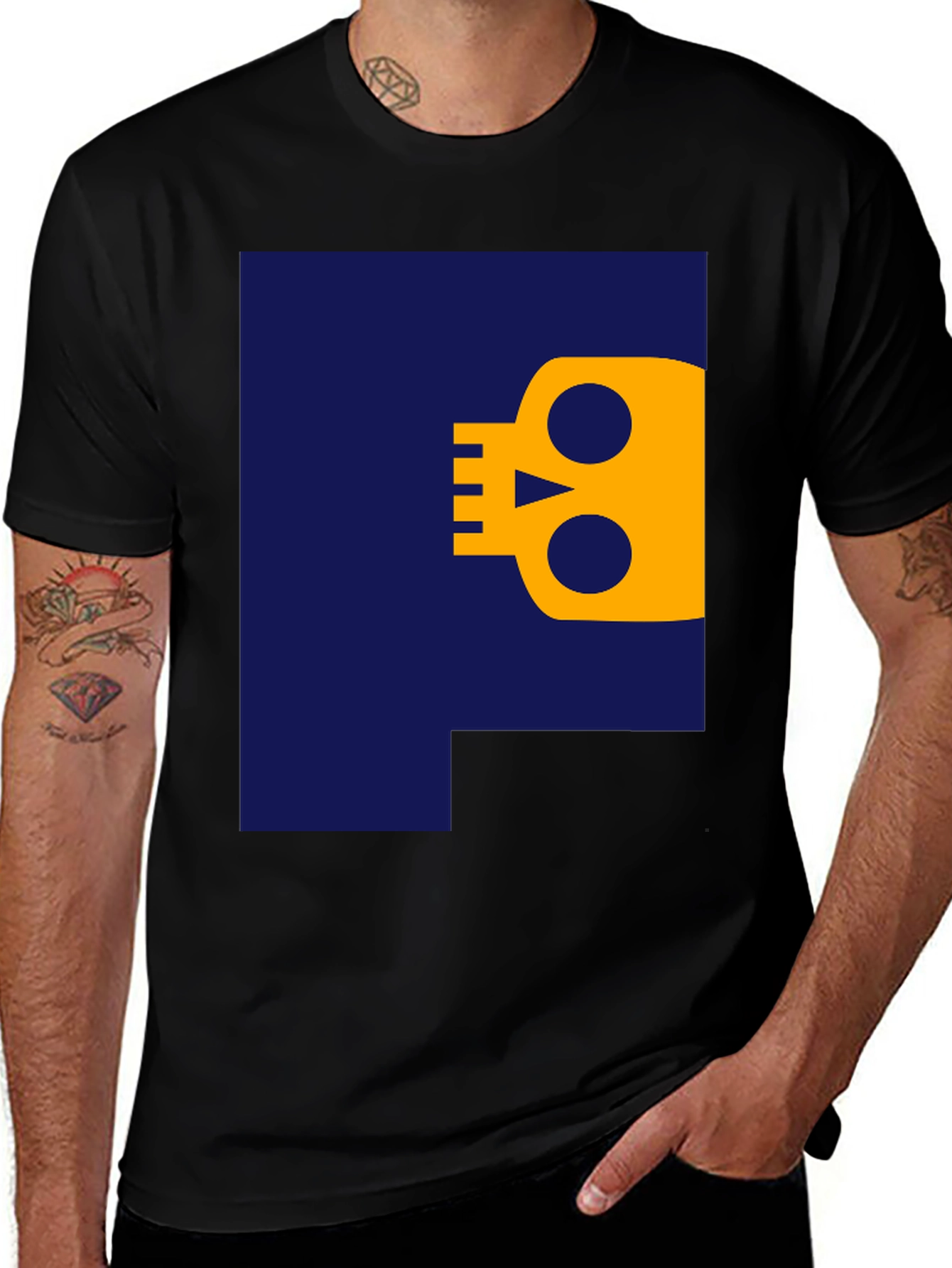 Skull Graphic Tee - Modern Black T-Shirt