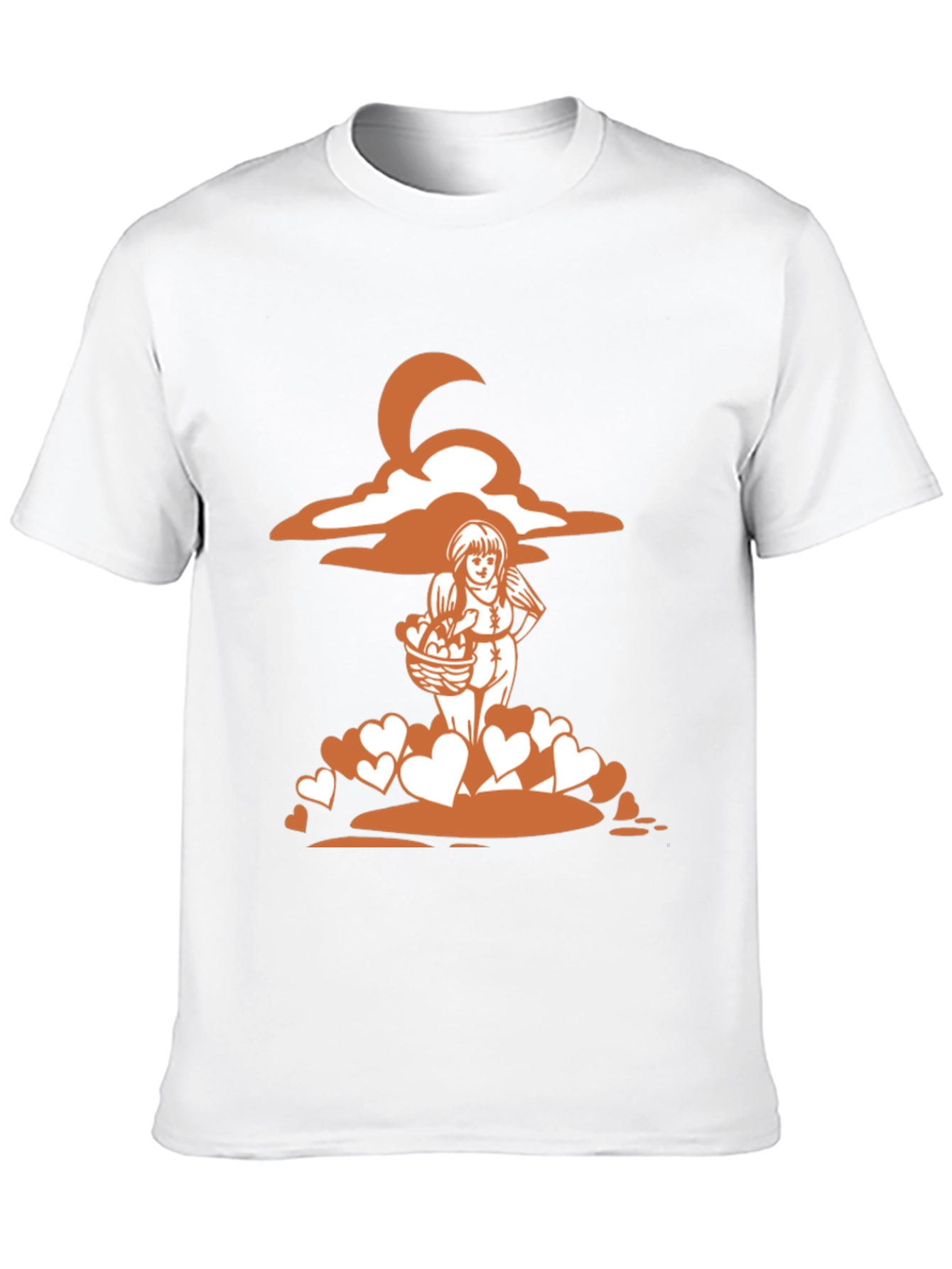 Graphic Print Tee - Cupid Hearts Moon Love Shirt