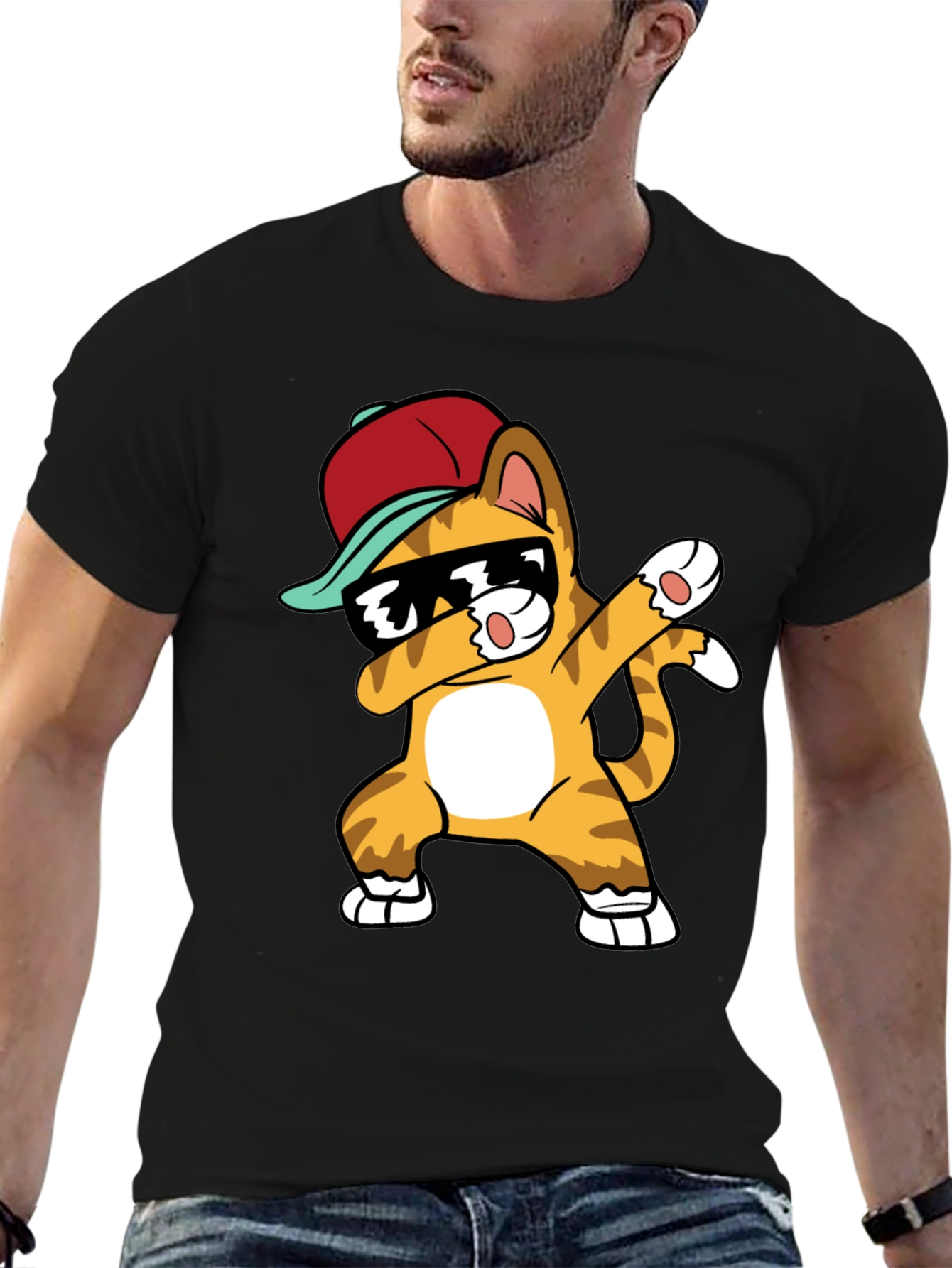 Dabbing Cat Graphic Tee - Cool & Trendy