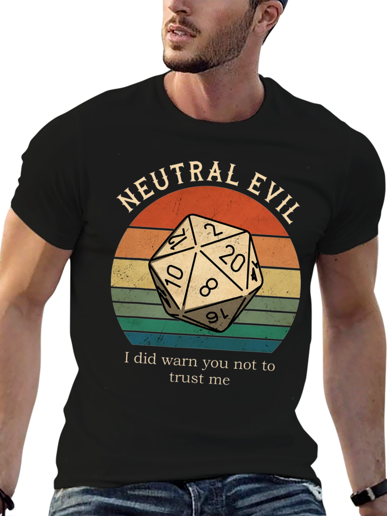 Neutral Evil D&D Dice Graphic T-Shirt
