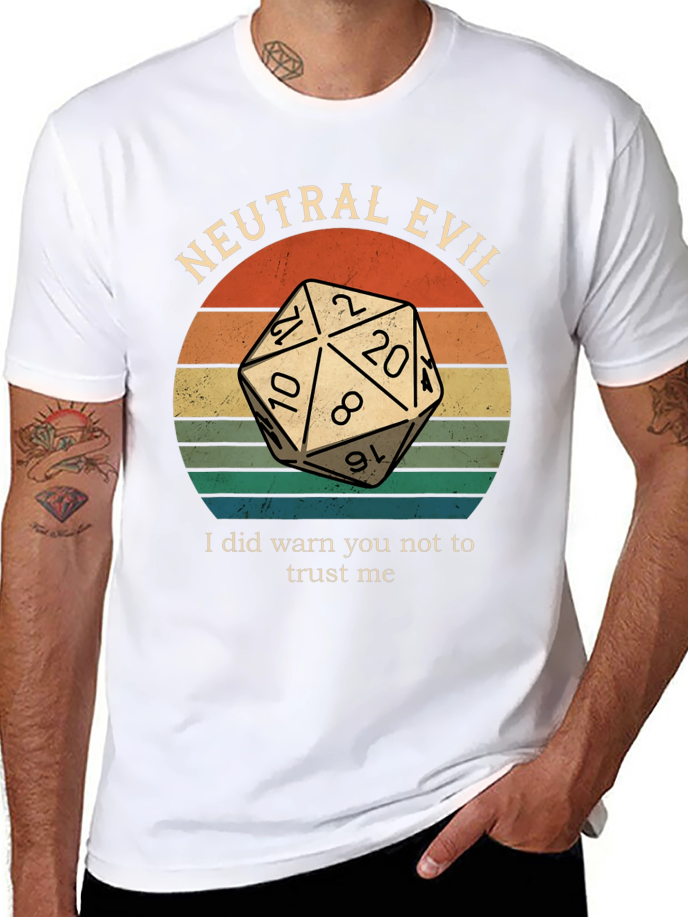 Neutral Evil D&D Dice Graphic T-Shirt