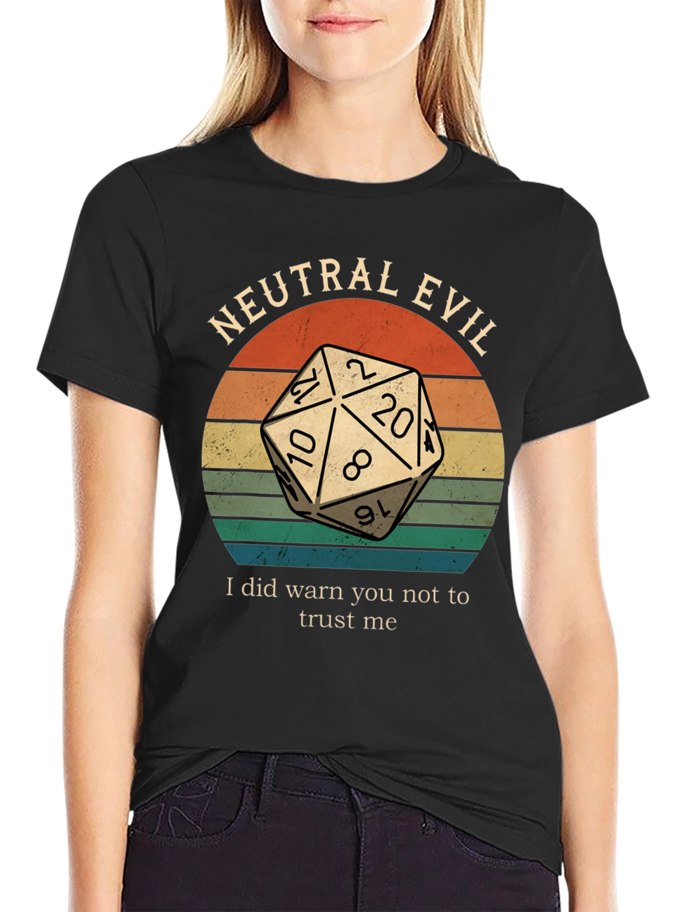 Neutral Evil D&D Dice Graphic T-Shirt