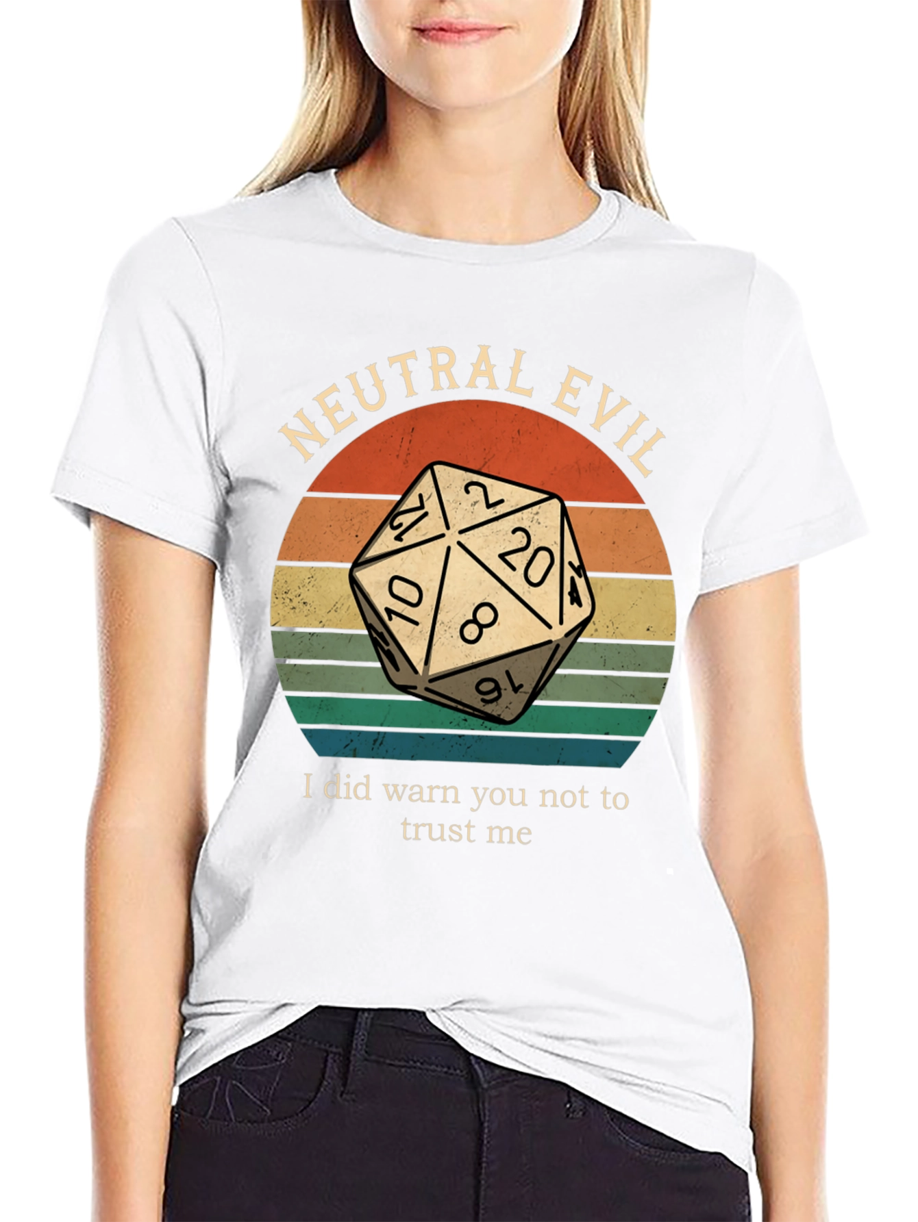 Neutral Evil D&D Dice Graphic T-Shirt