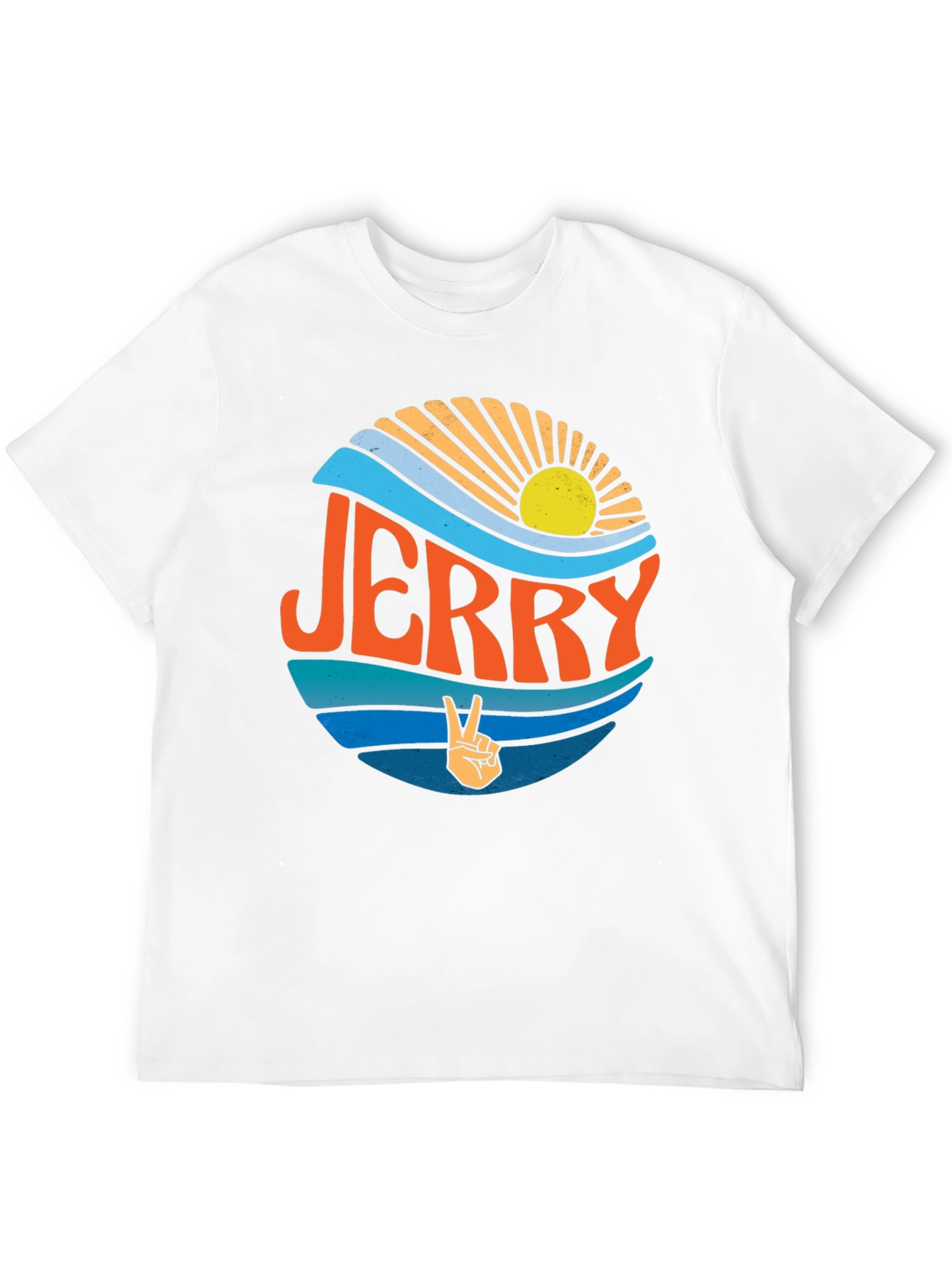 Jerry Peace Sign Graphic Tee - Retro Style