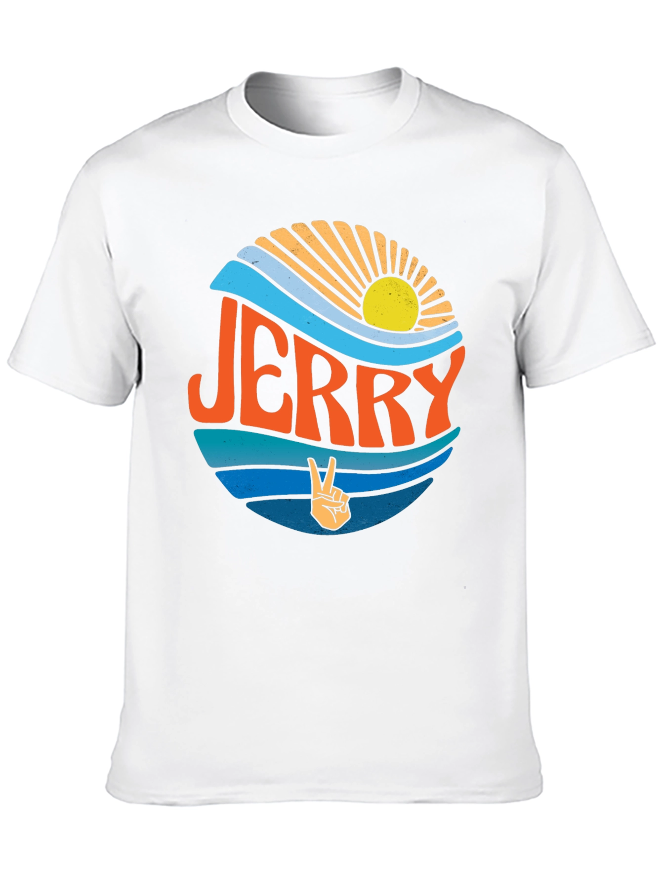 Jerry Peace Sign Graphic Tee - Retro Style