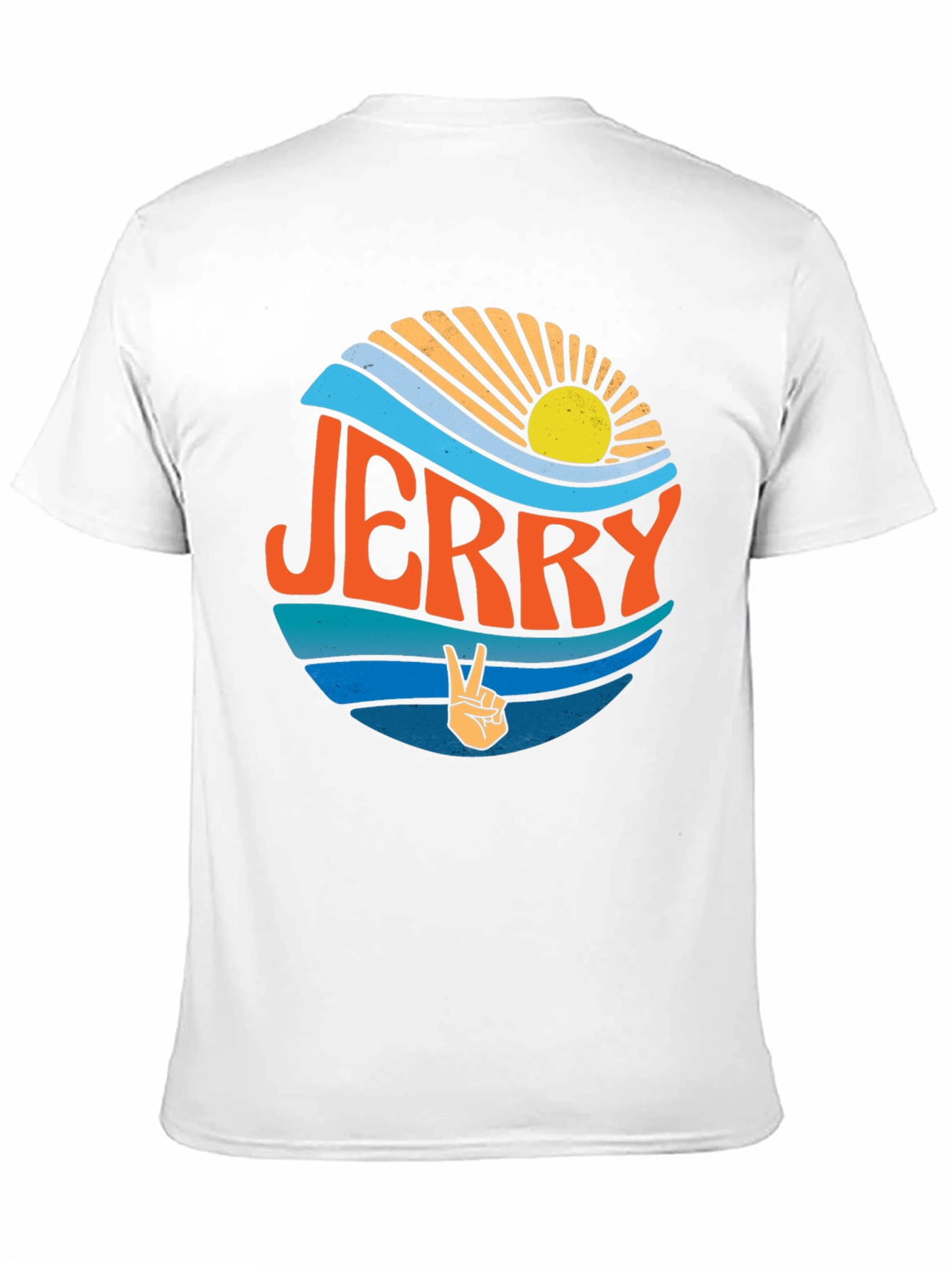 Jerry Peace Sign Graphic Tee - Retro Style