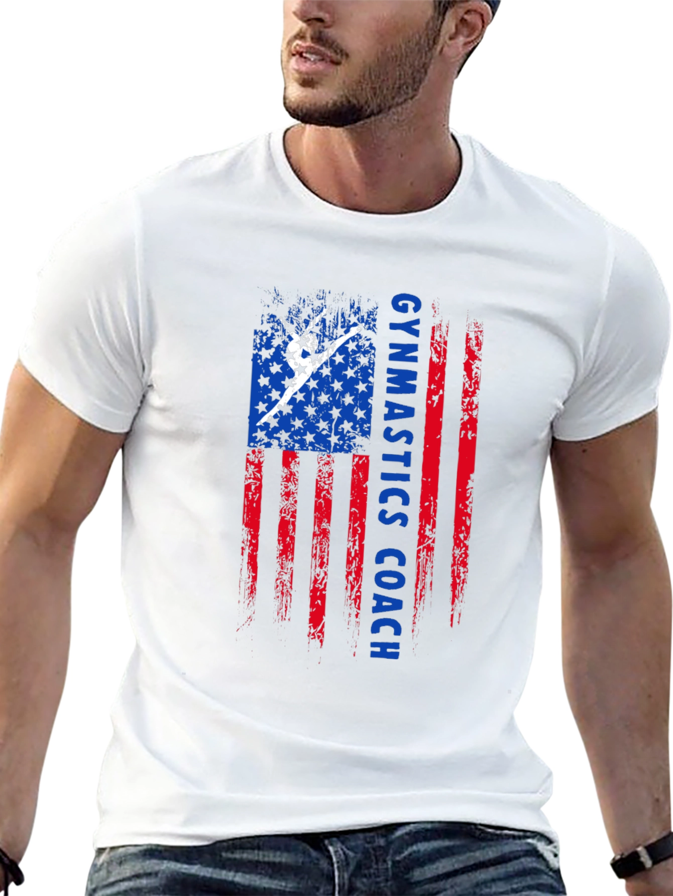 Gymnastics Coach American Flag T-Shirt