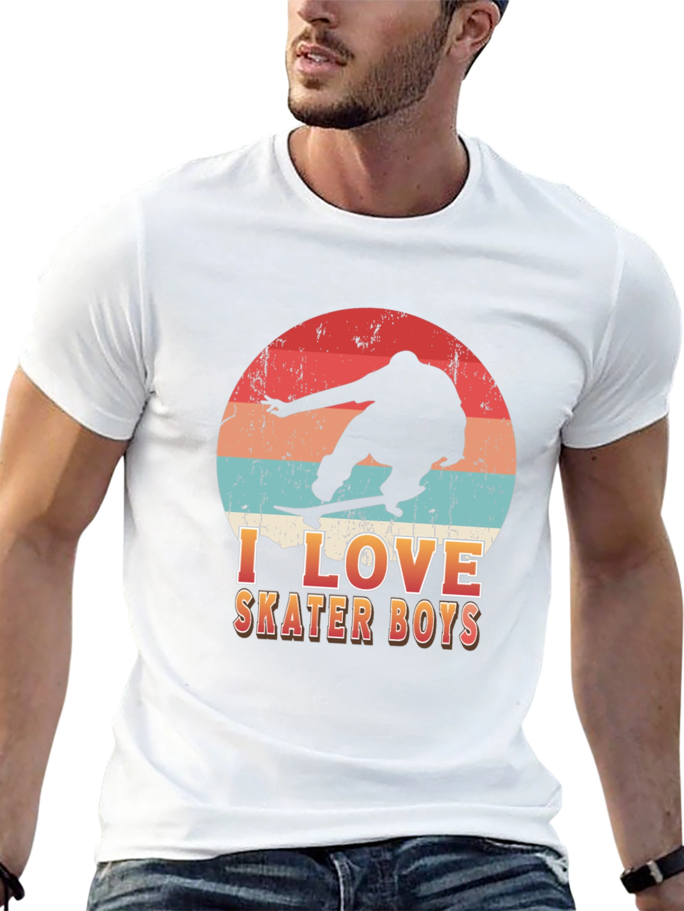 I Love Skater Boys T-Shirt - Retro Skateboard Design