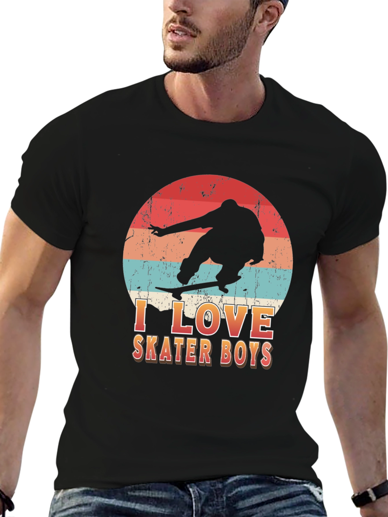 I Love Skater Boys T-Shirt - Retro Skateboard Design