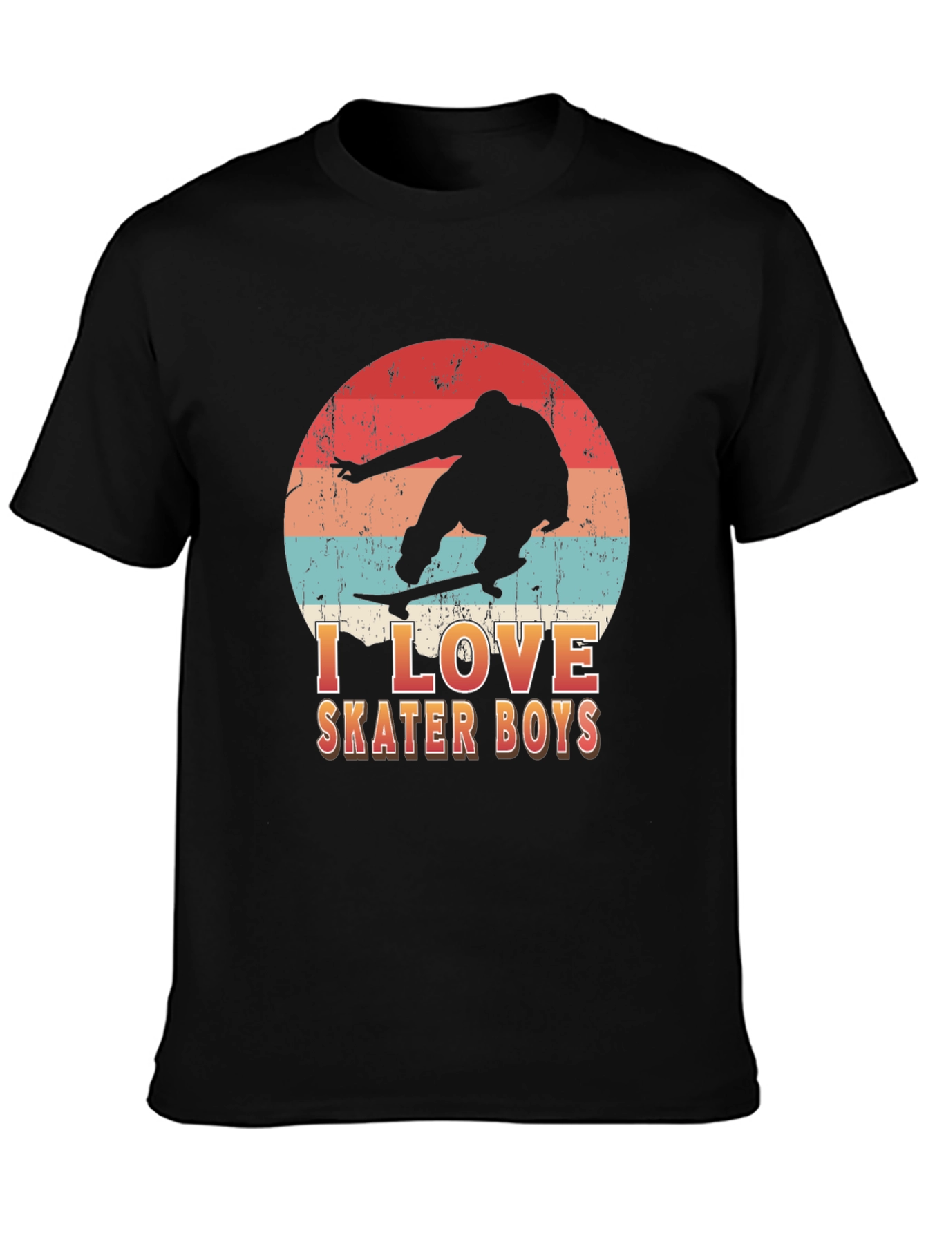 I Love Skater Boys T-Shirt - Retro Skateboard Design