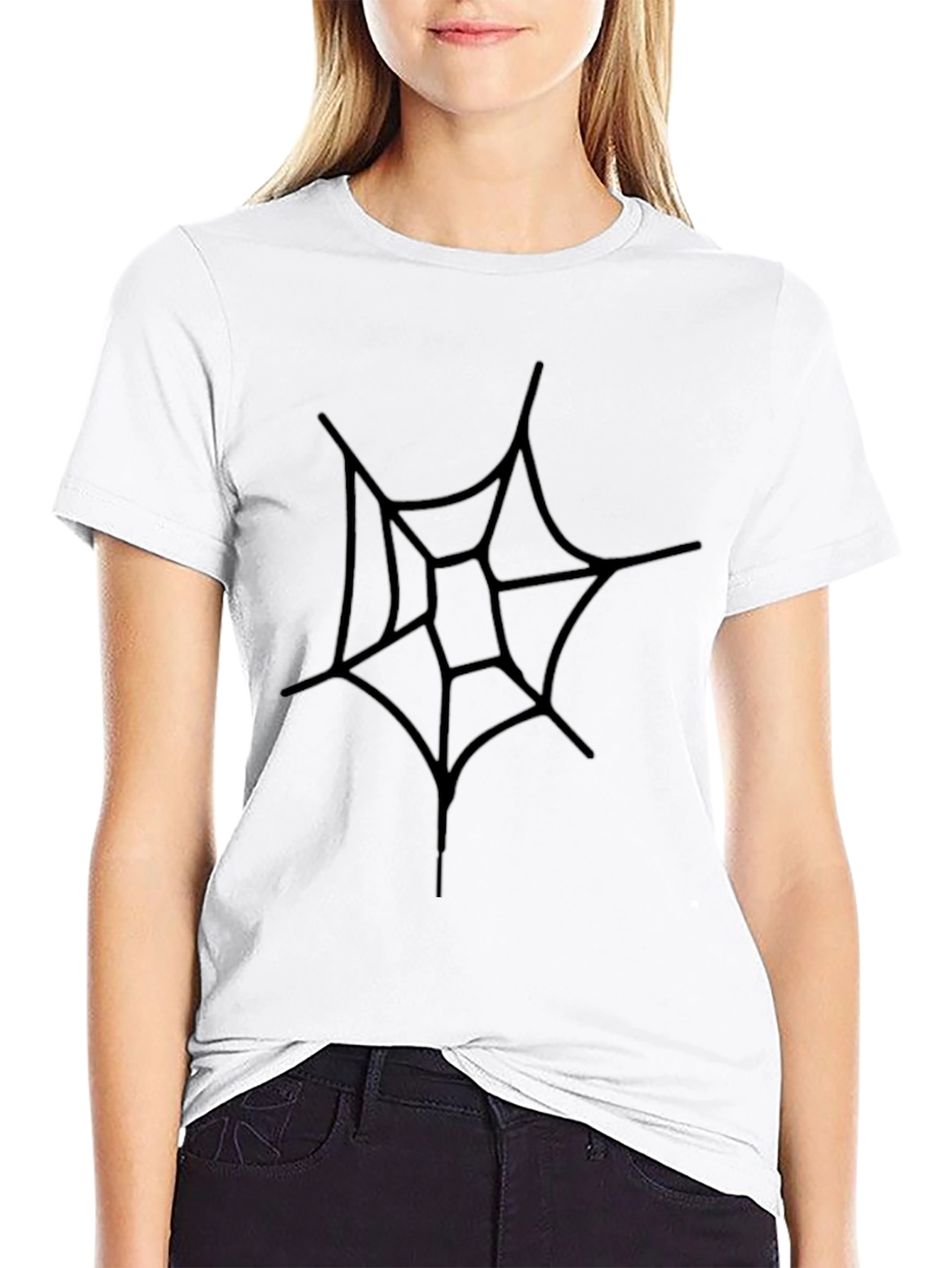 Mens Black Spiderweb Graphic T-Shirt