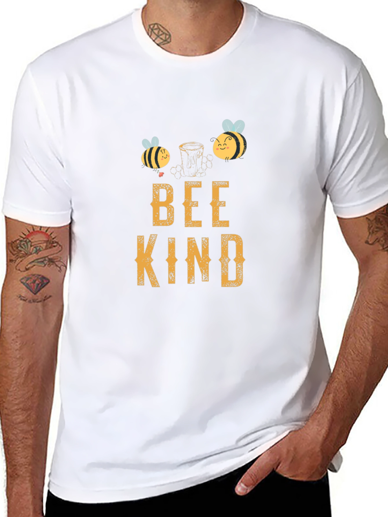 Bee Kind T-Shirt Black Cotton Tee with Graphic Print