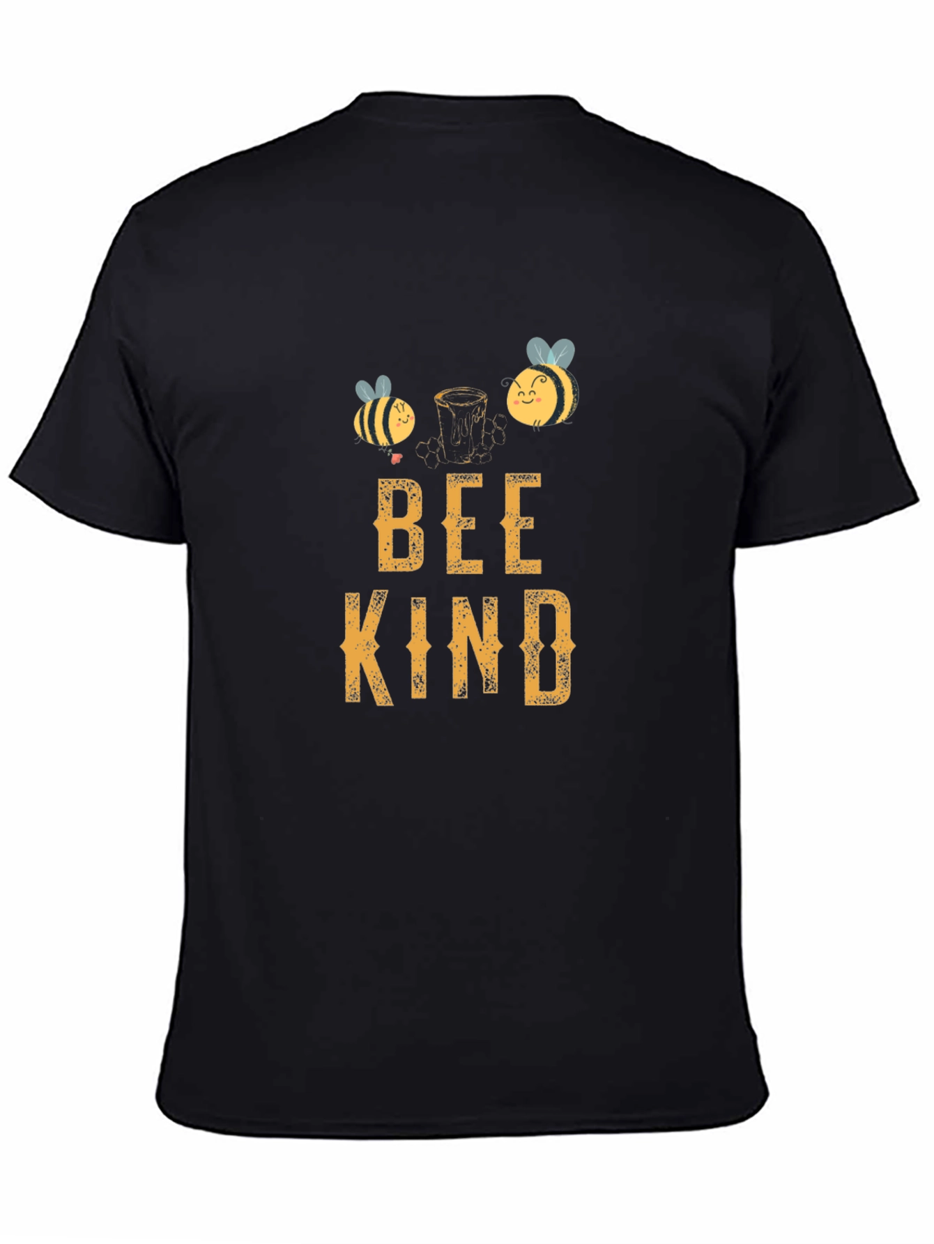 Bee Kind T-Shirt Black Cotton Tee with Graphic Print