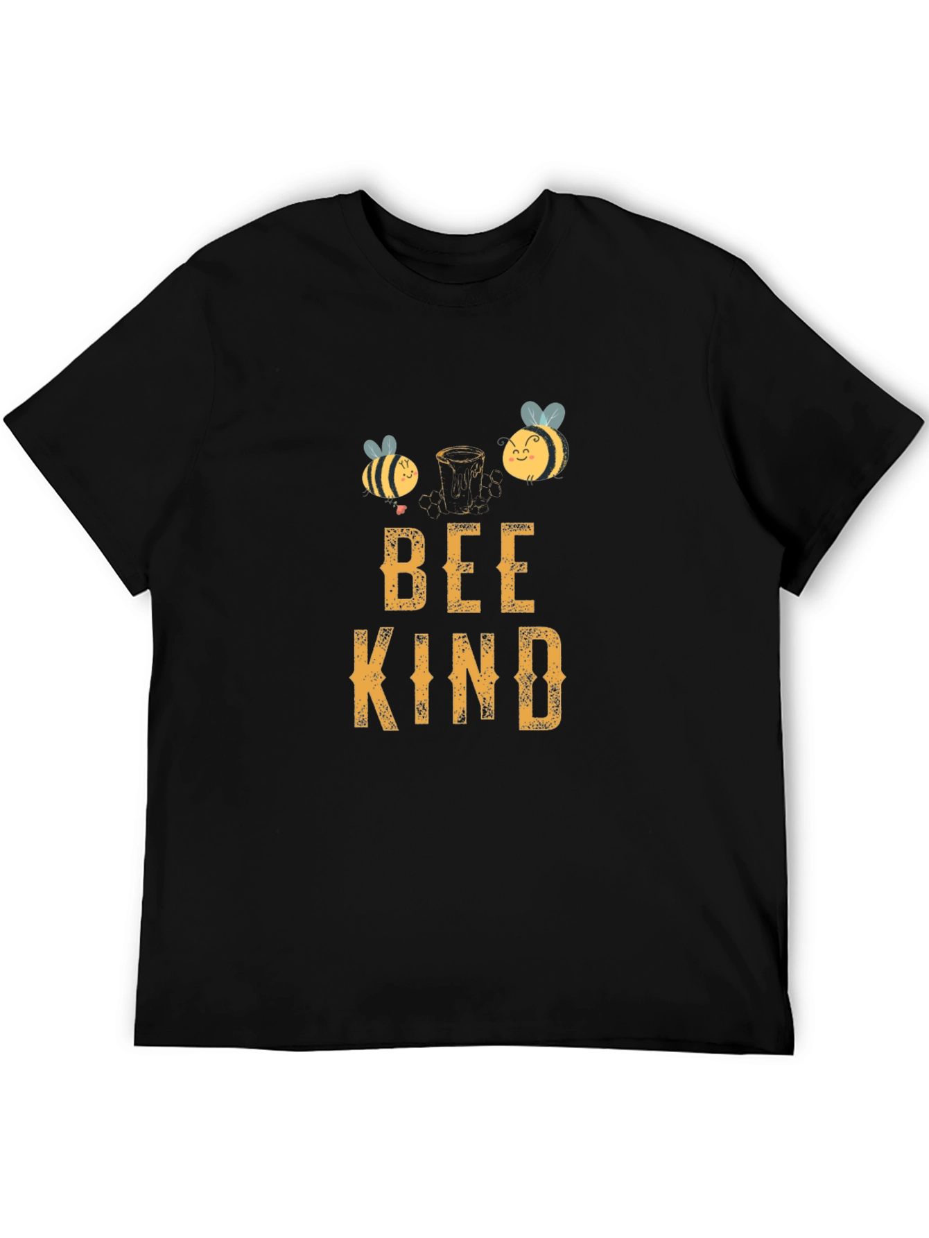 Bee Kind T-Shirt Black Cotton Tee with Graphic Print