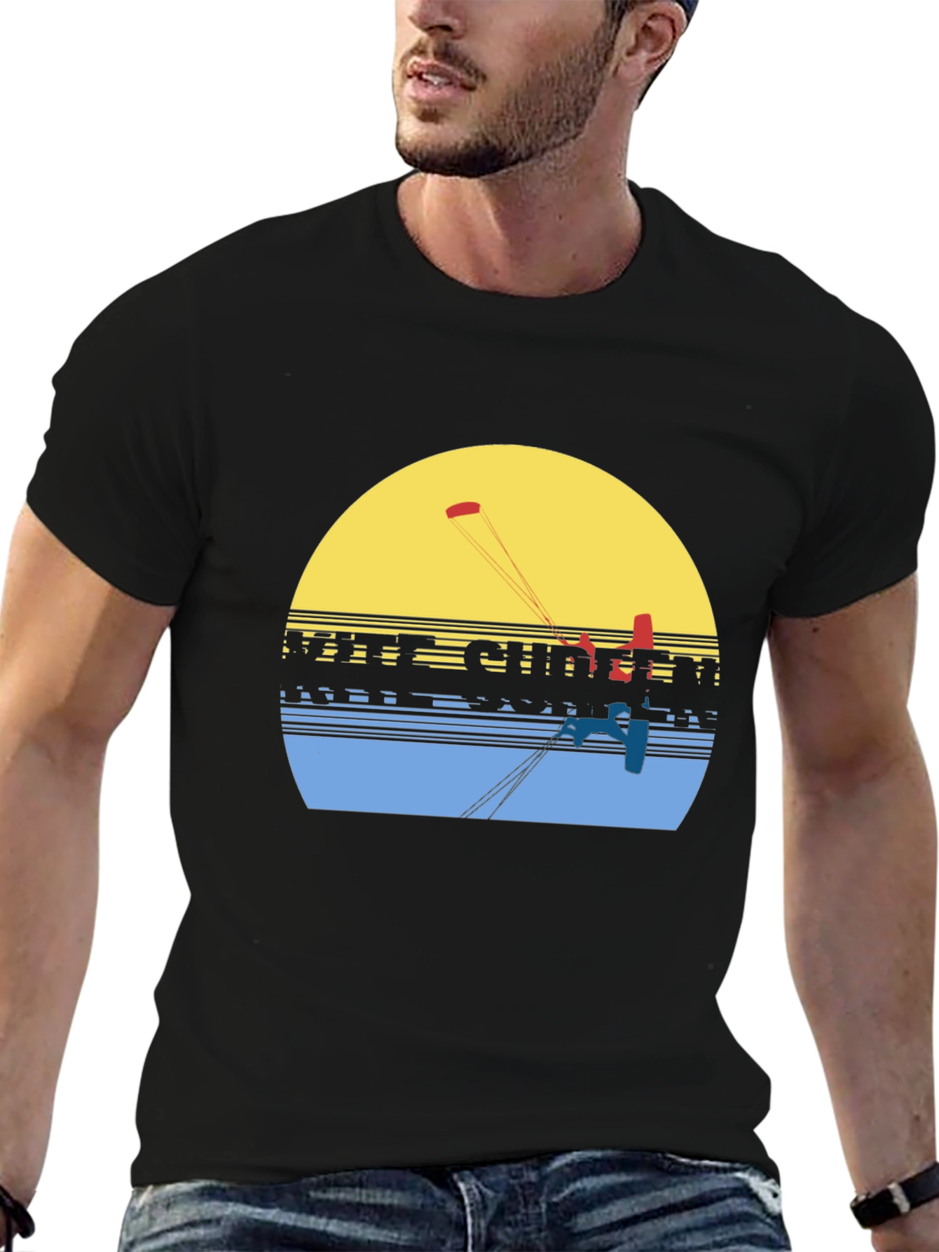 Kite Surfing Graphic Tee - Retro Summer Vibe