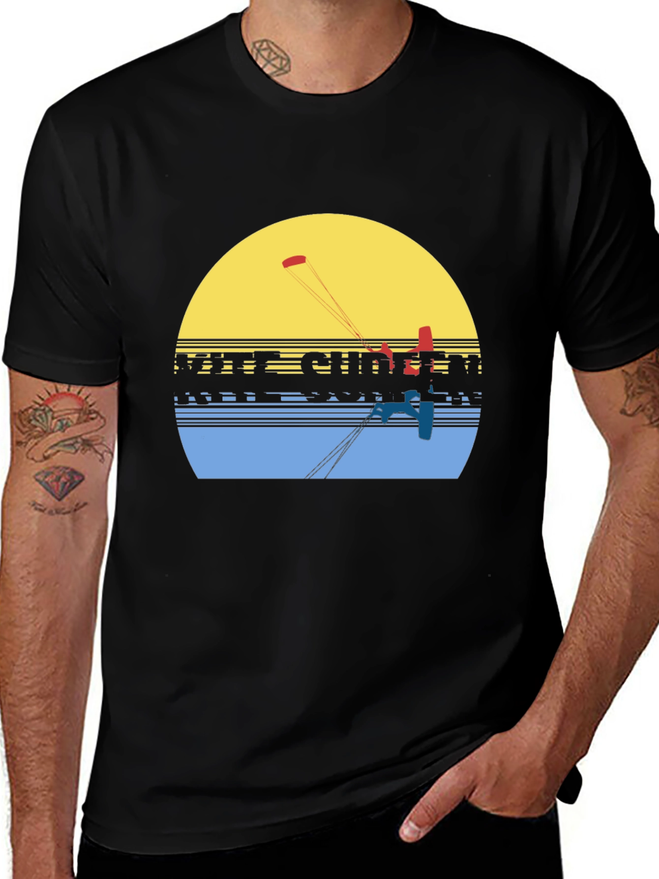 Kite Surfing Graphic Tee - Retro Summer Vibe