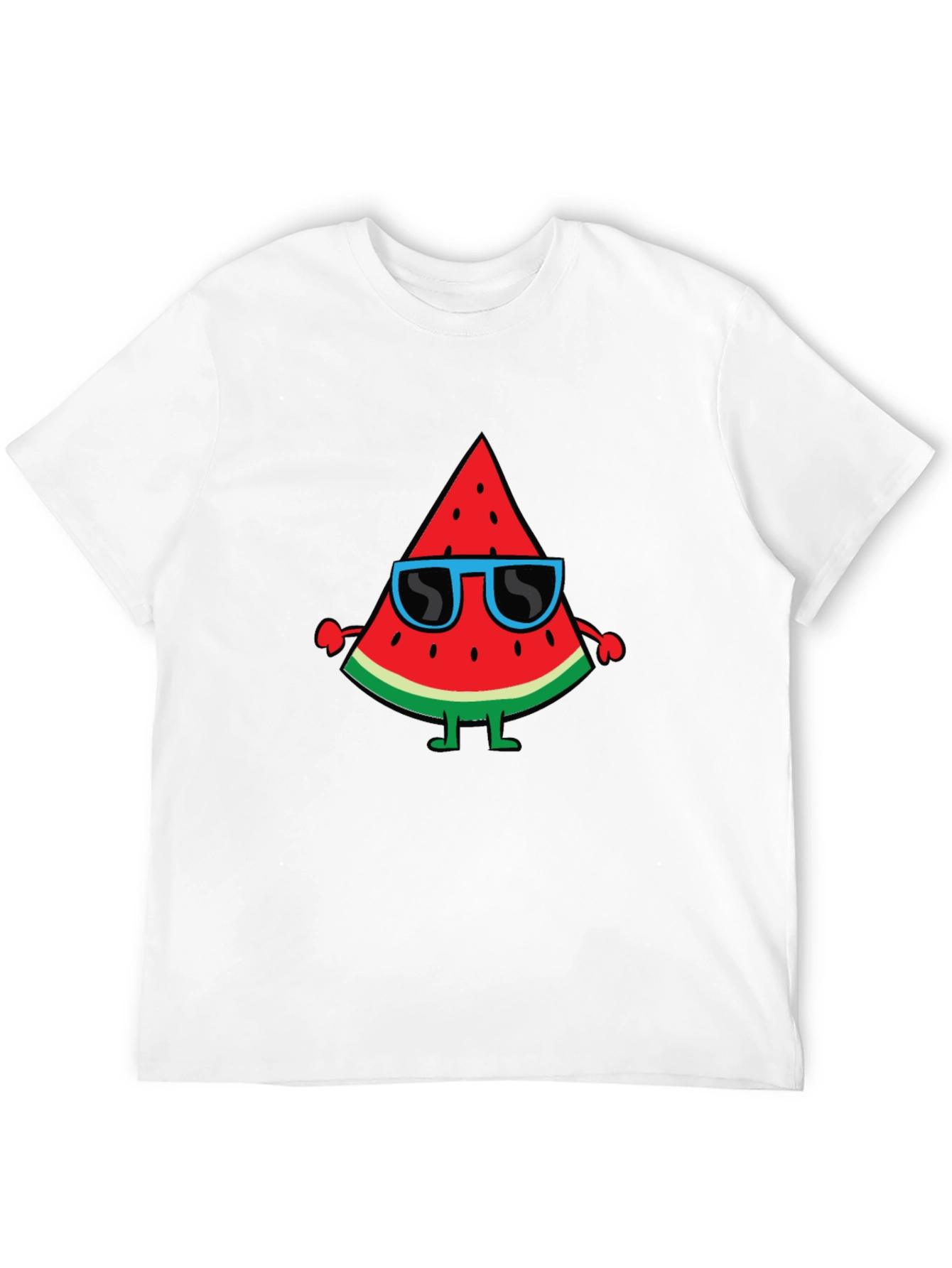 Cool Watermelon Graphic Tee - Black Cotton T-Shirt