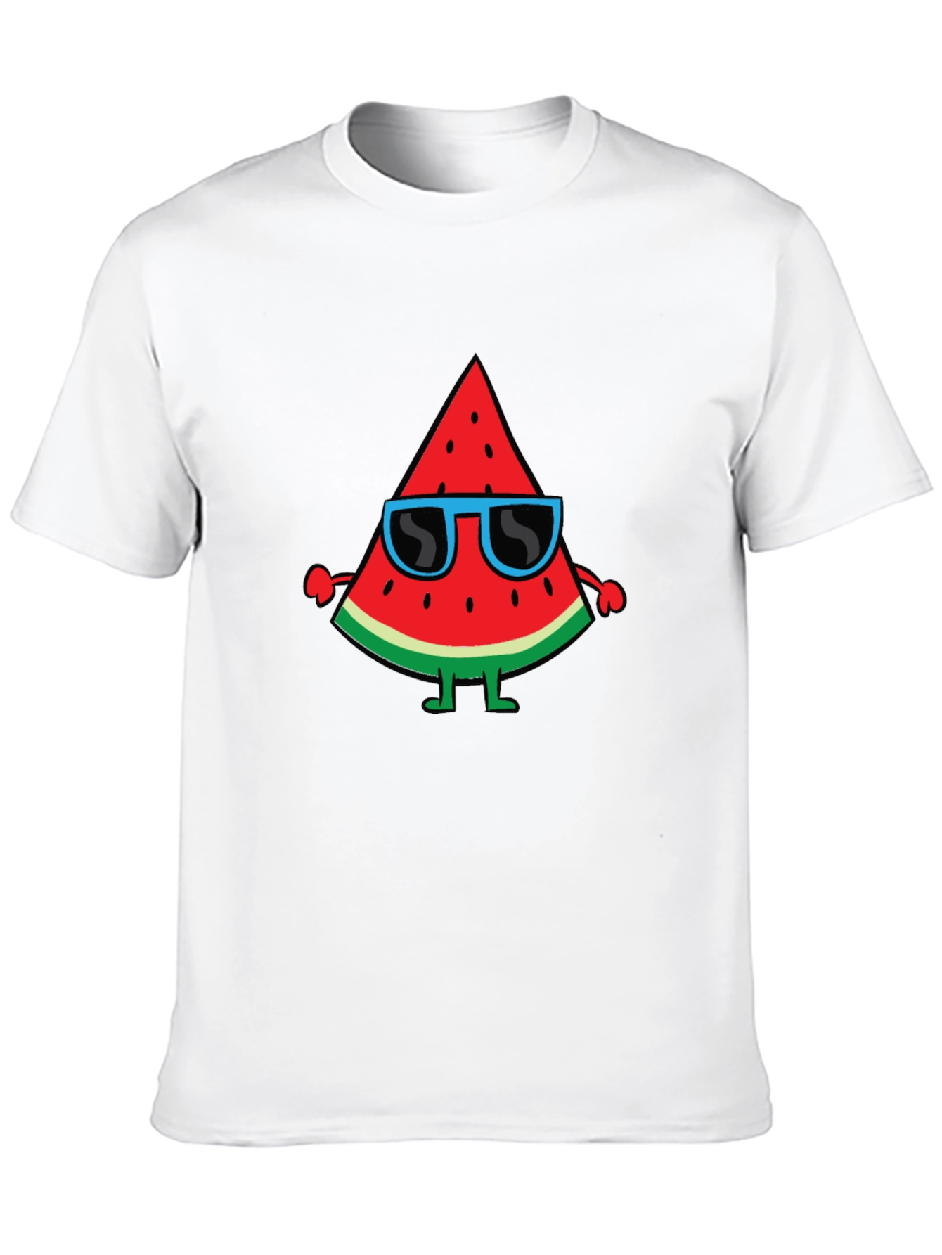 Cool Watermelon Graphic Tee - Black Cotton T-Shirt